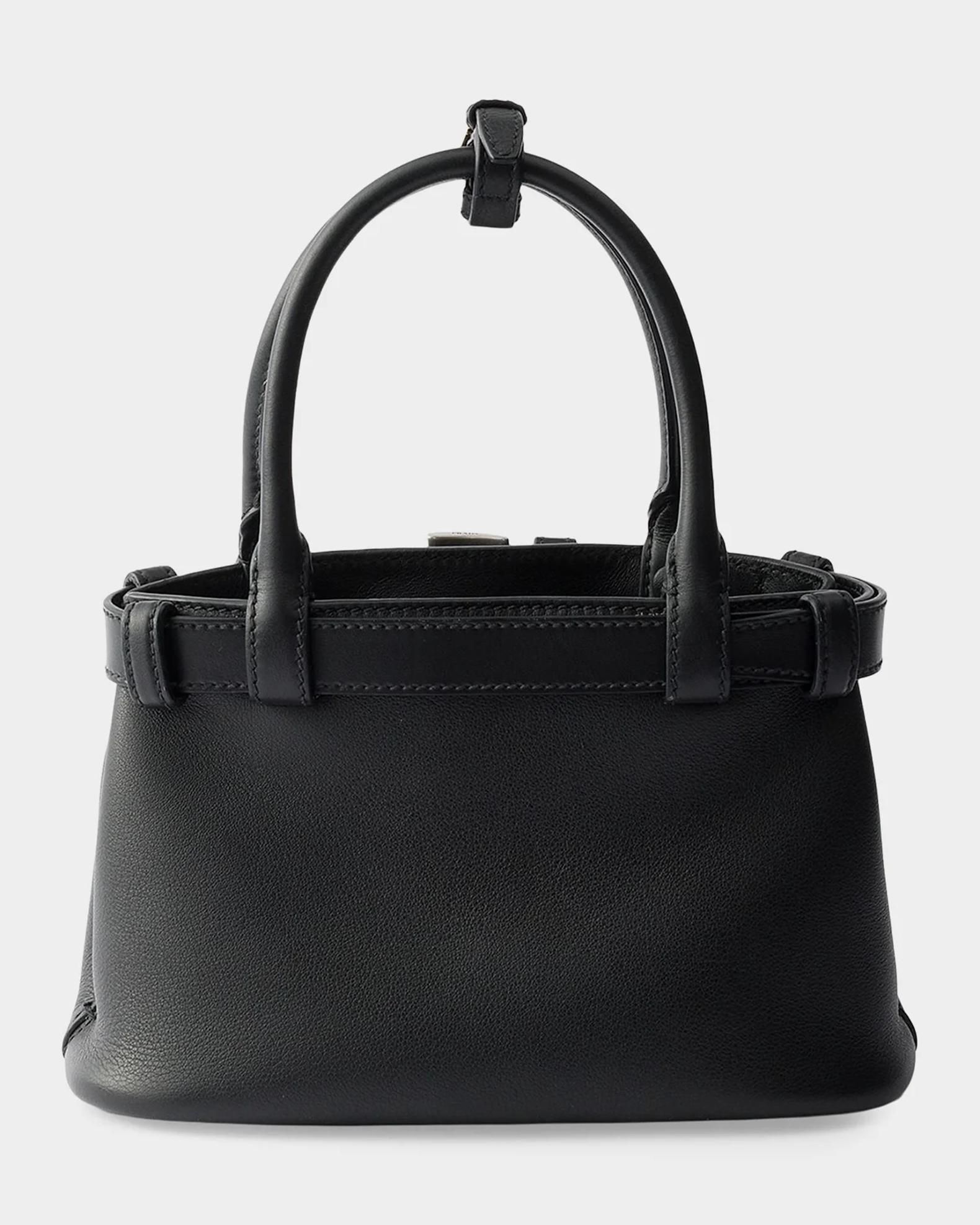超希少【PRADA】archive 90s y2k buckle hand 黒 Prada Small Buckle Leather Top Handle Bag | Neiman Marcus