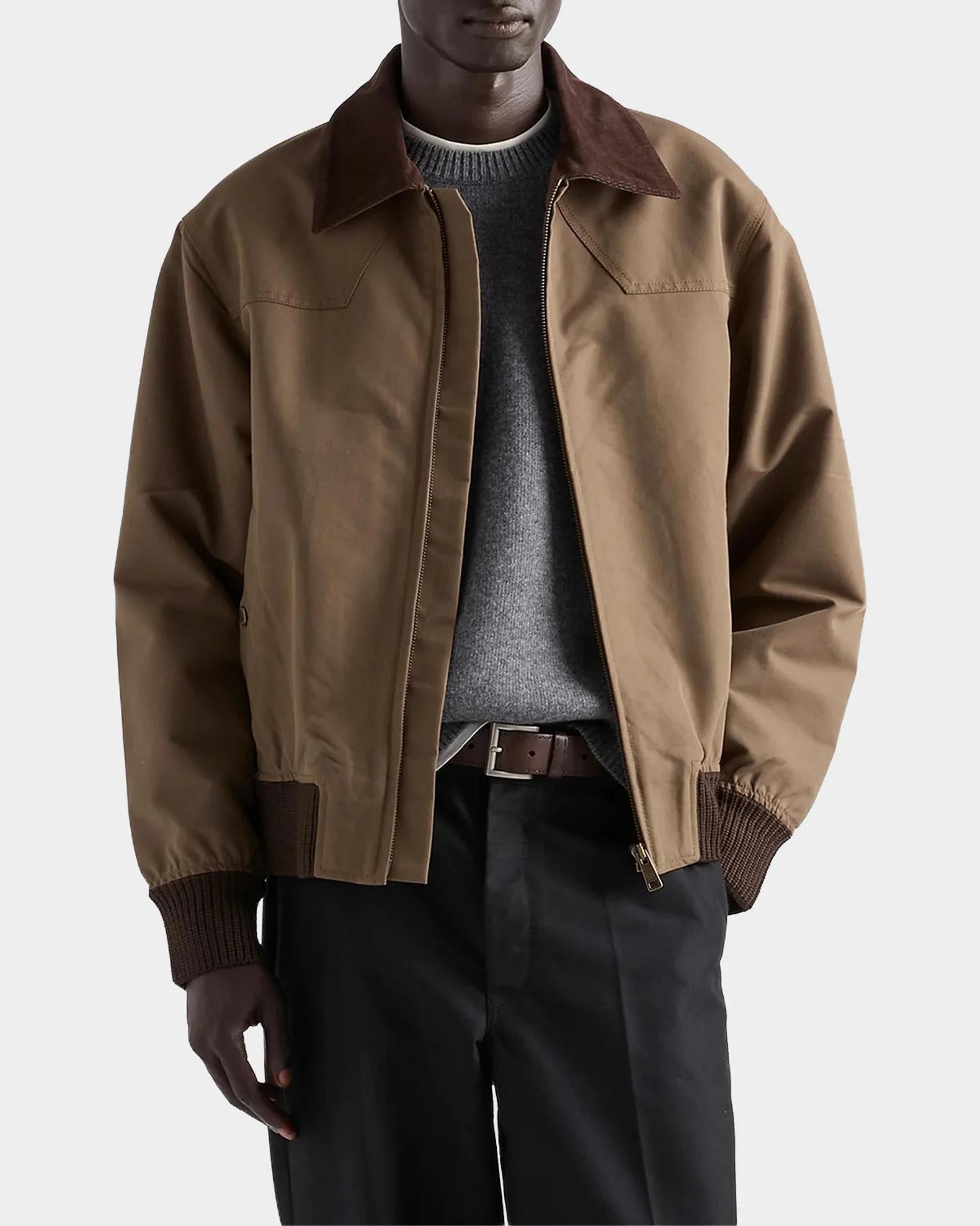 Prada Contrast-Trim Denim Jacket | Neiman Marcus