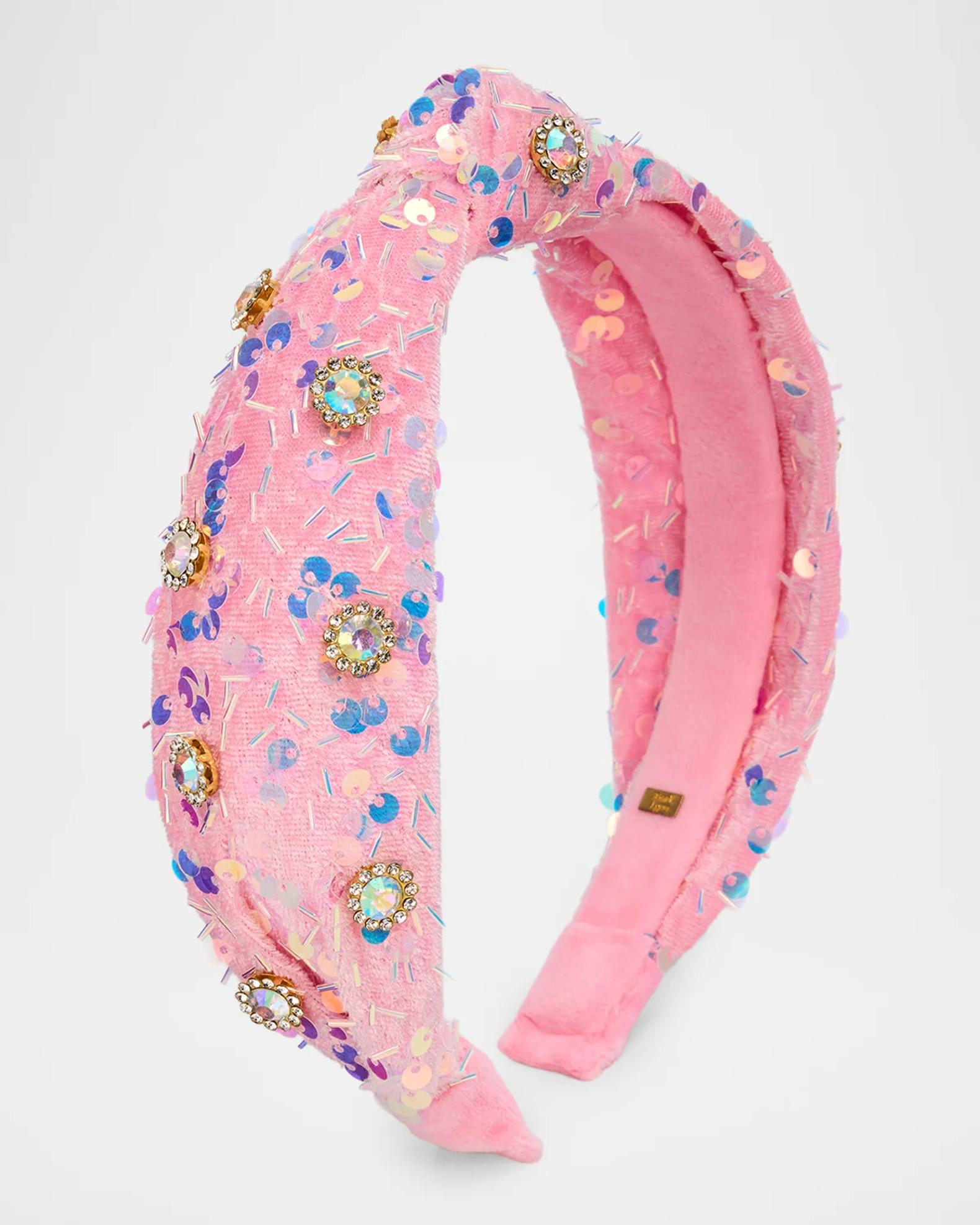 Bari Lynn Girl's Sequin Knotted Headband | Neiman Marcus