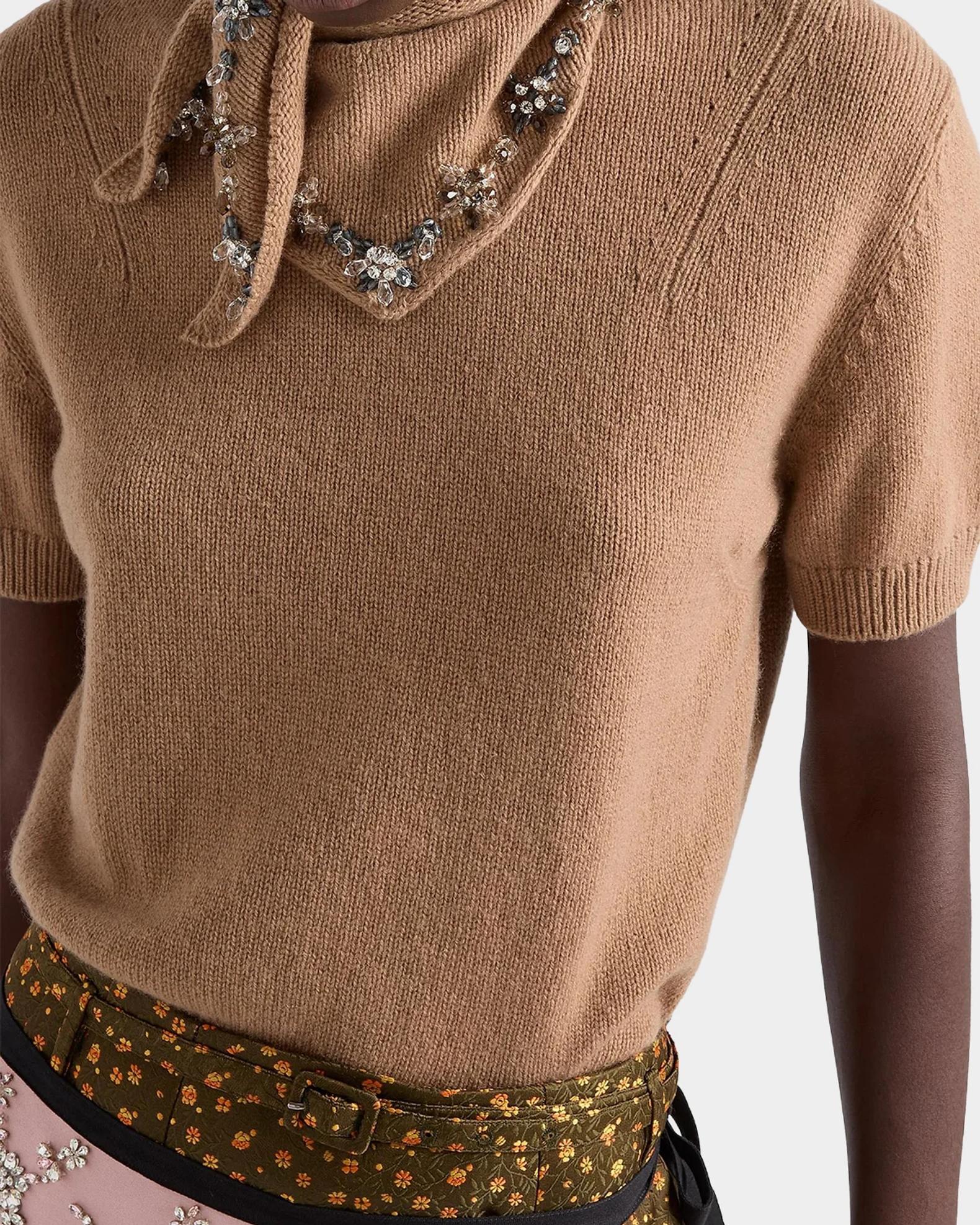 Prada Short-Sleeve Cashmere Sweater | Neiman Marcus