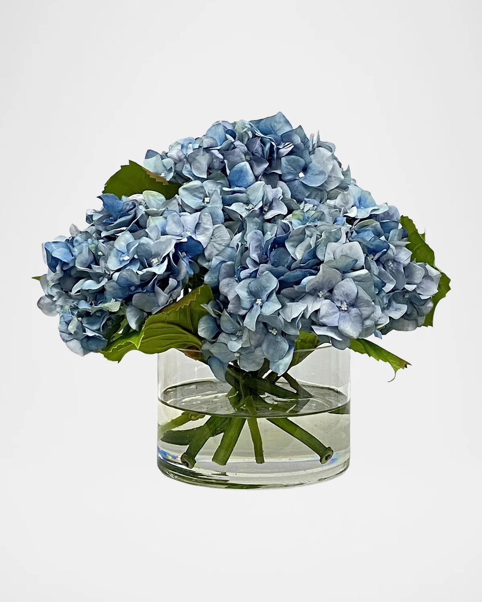 Winward Home Hydrangea Floral Arrangement in Glass Cylinder 10.5 ...