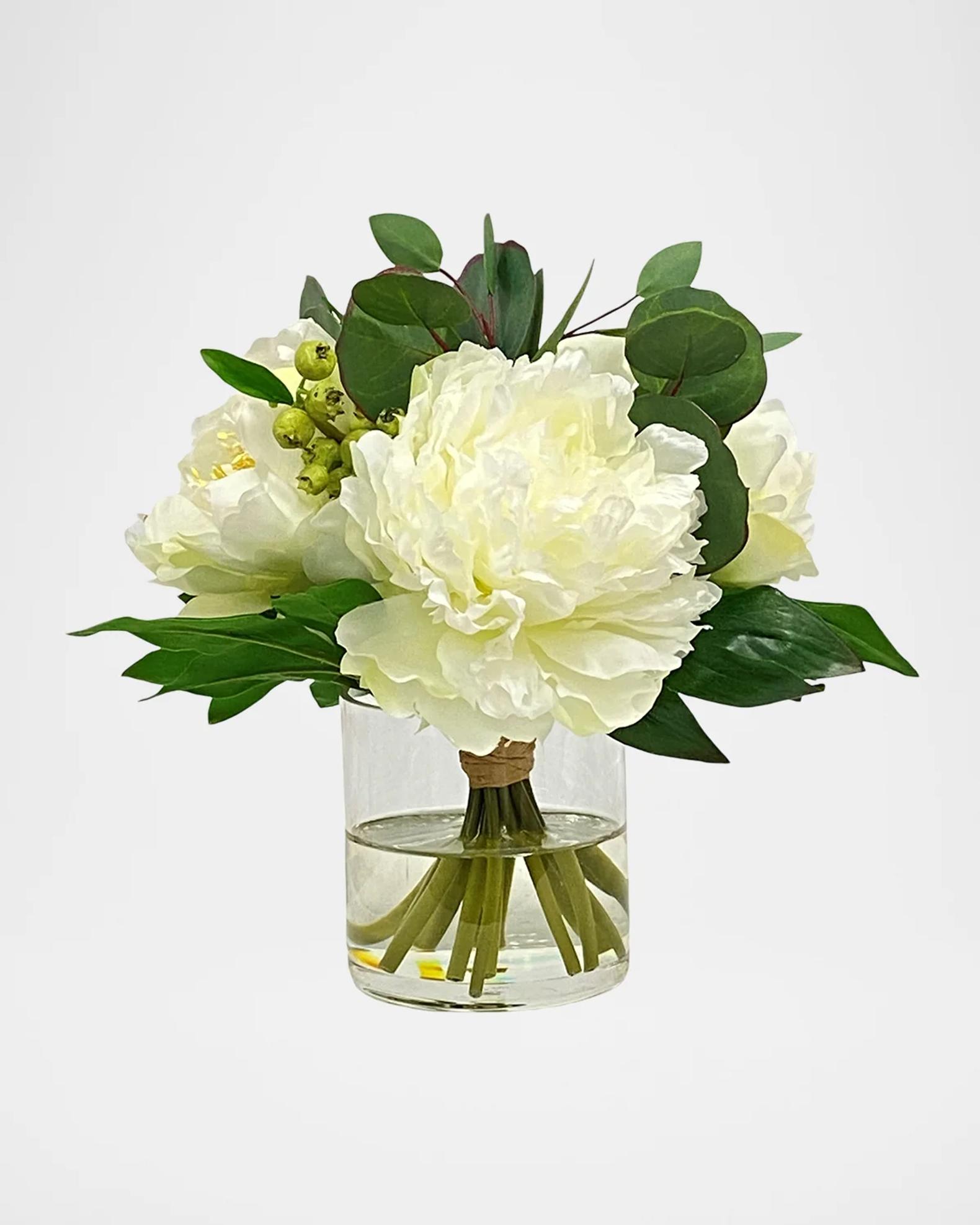 Winward Home Artificial Peony Floral Arrangement | Neiman Marcus
