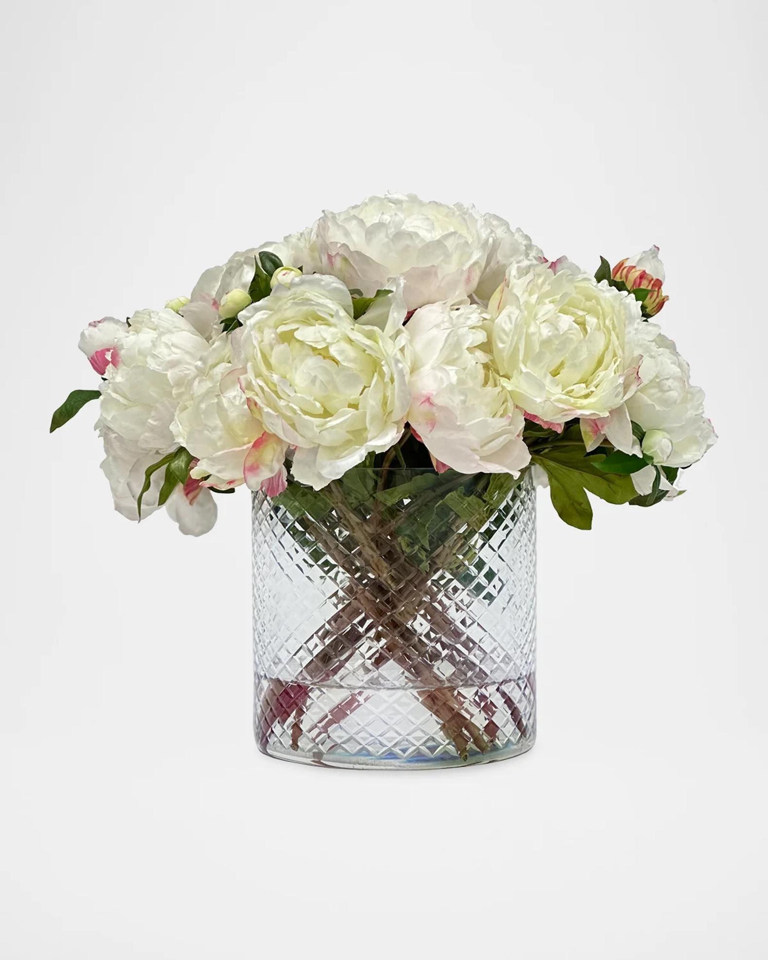 Winward Home Artificial Peony Flower Arrangement | Neiman Marcus