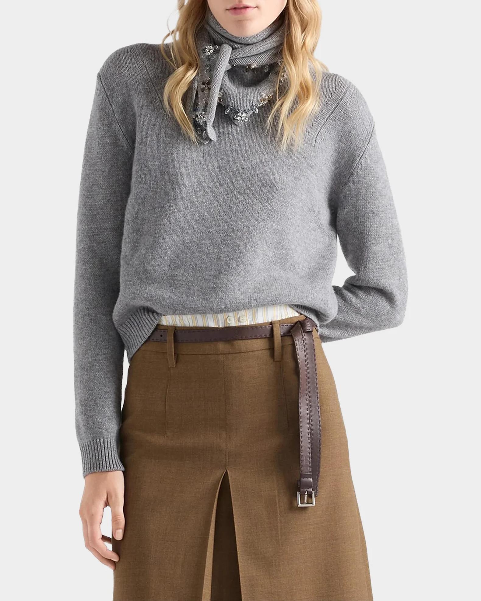 Prada Cashmere Sweater w/ Scarf | Neiman Marcus