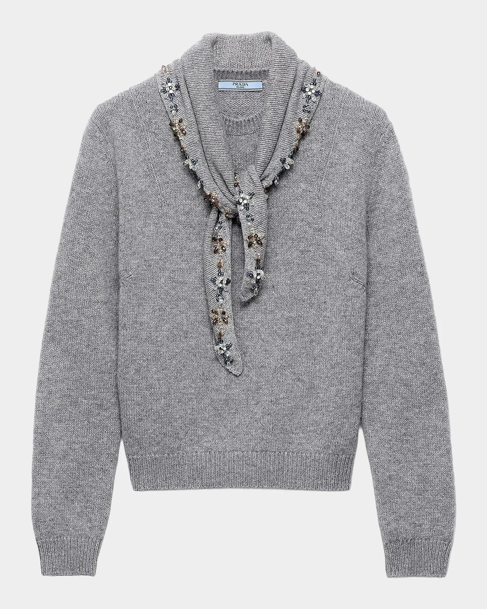 Prada Cashmere Sweater w/ Scarf | Neiman Marcus