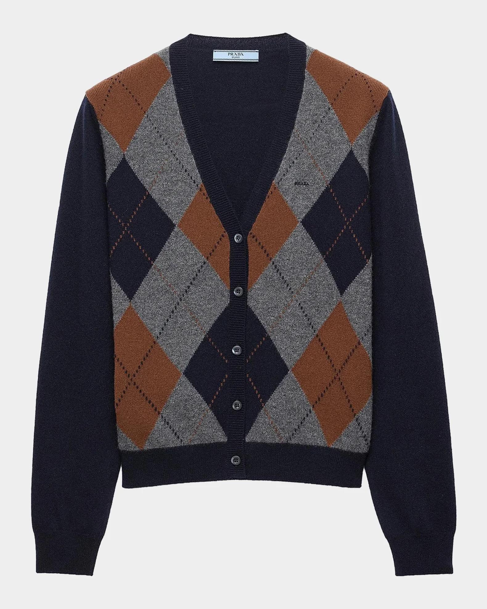 Prada Argyle Cashmere Cardigan | Neiman Marcus