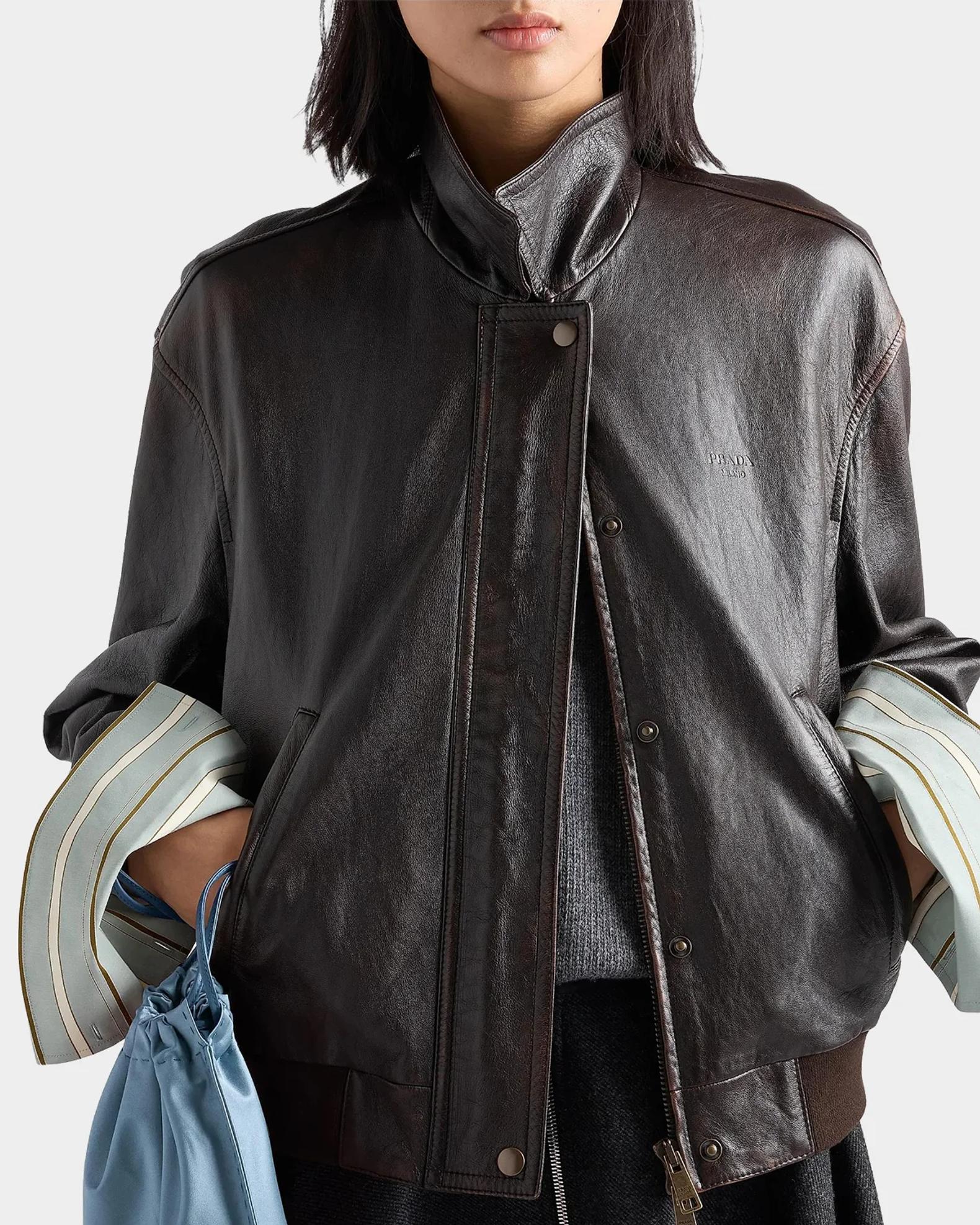 Prada Nappa Leather Jacket | Neiman Marcus