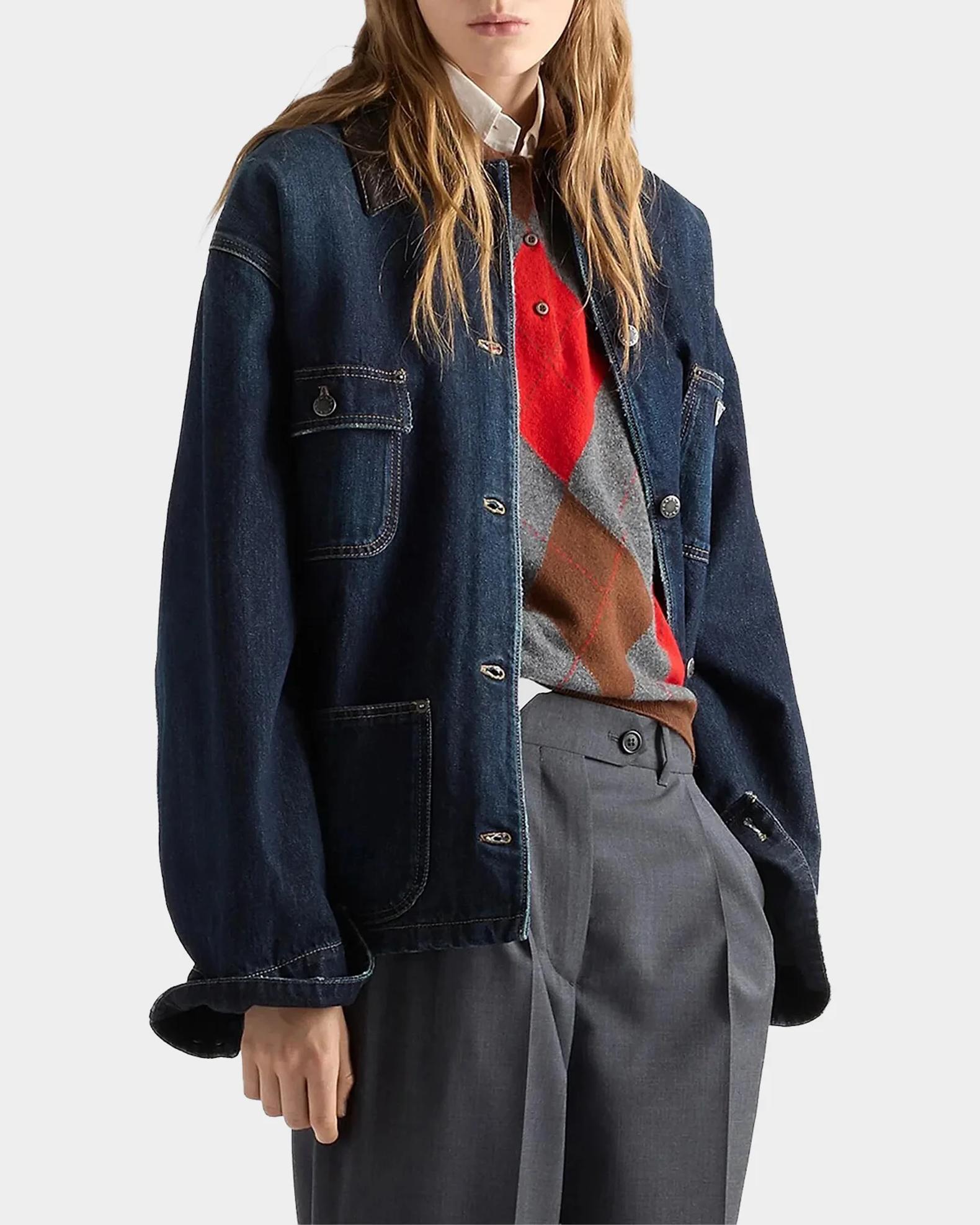 Prada Argyle Cashmere Polo Sweater | Neiman Marcus