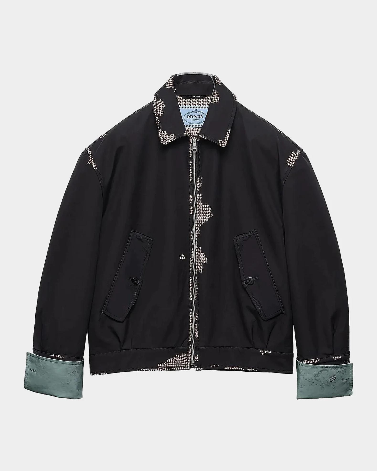 ジャケット・アウター Prada Buttoned Oversized Jacket 98ss Prada Bonded Leather Houndstooth Jacket | Neiman Marcus