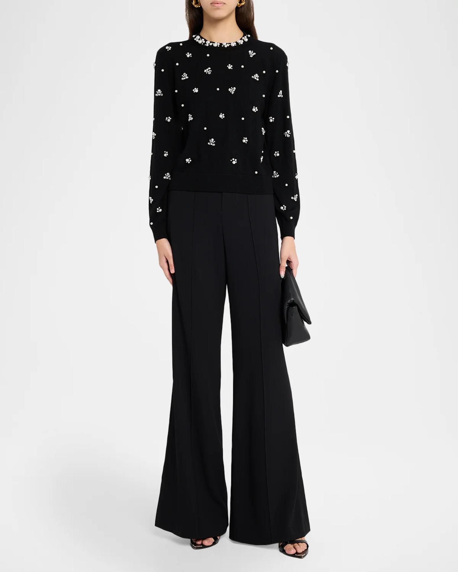 ALICE + OLIVIA Carolee Embellished Crewneck Sweater | Neiman Marcus