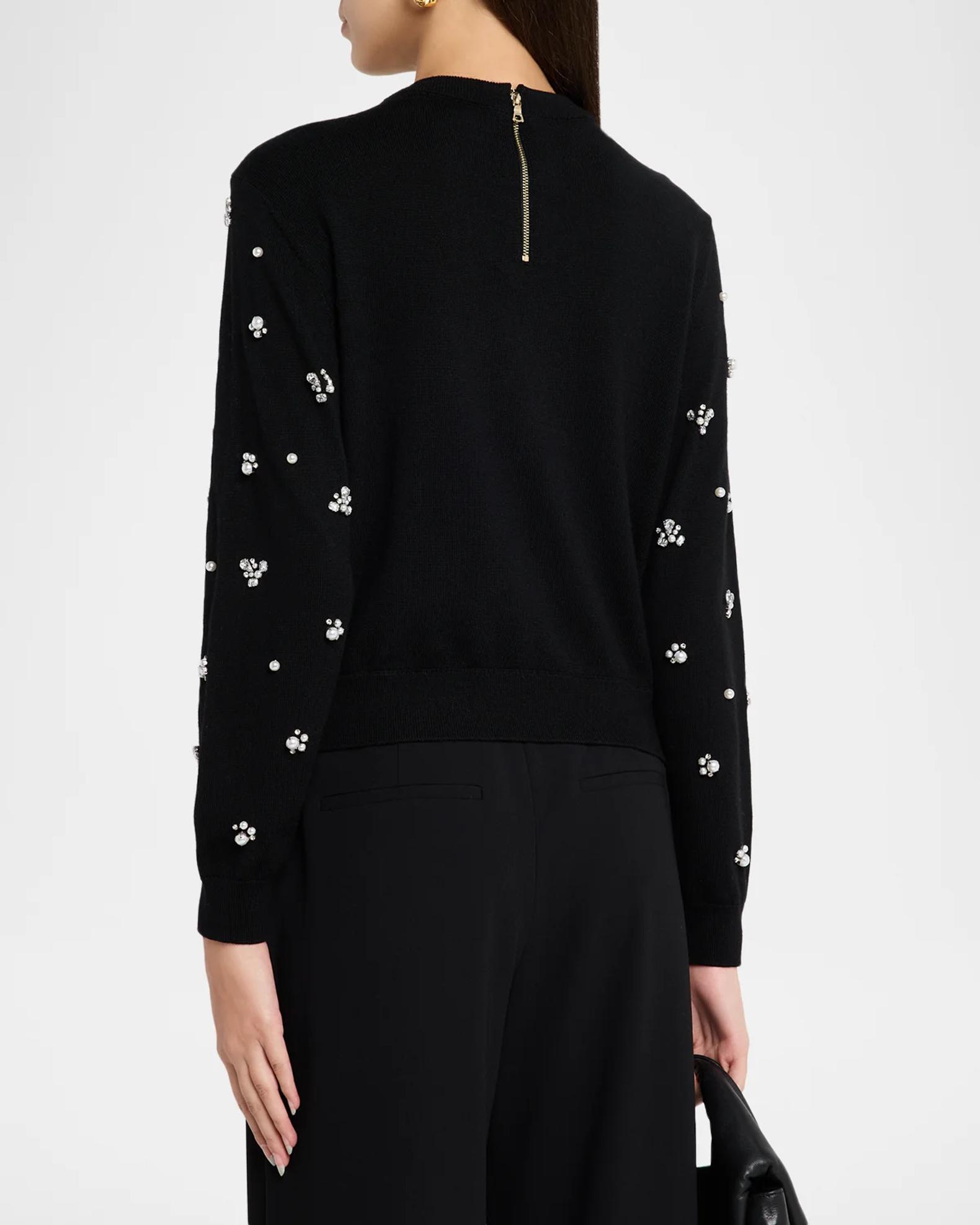 ALICE + OLIVIA Carolee Embellished Crewneck Sweater | Neiman Marcus