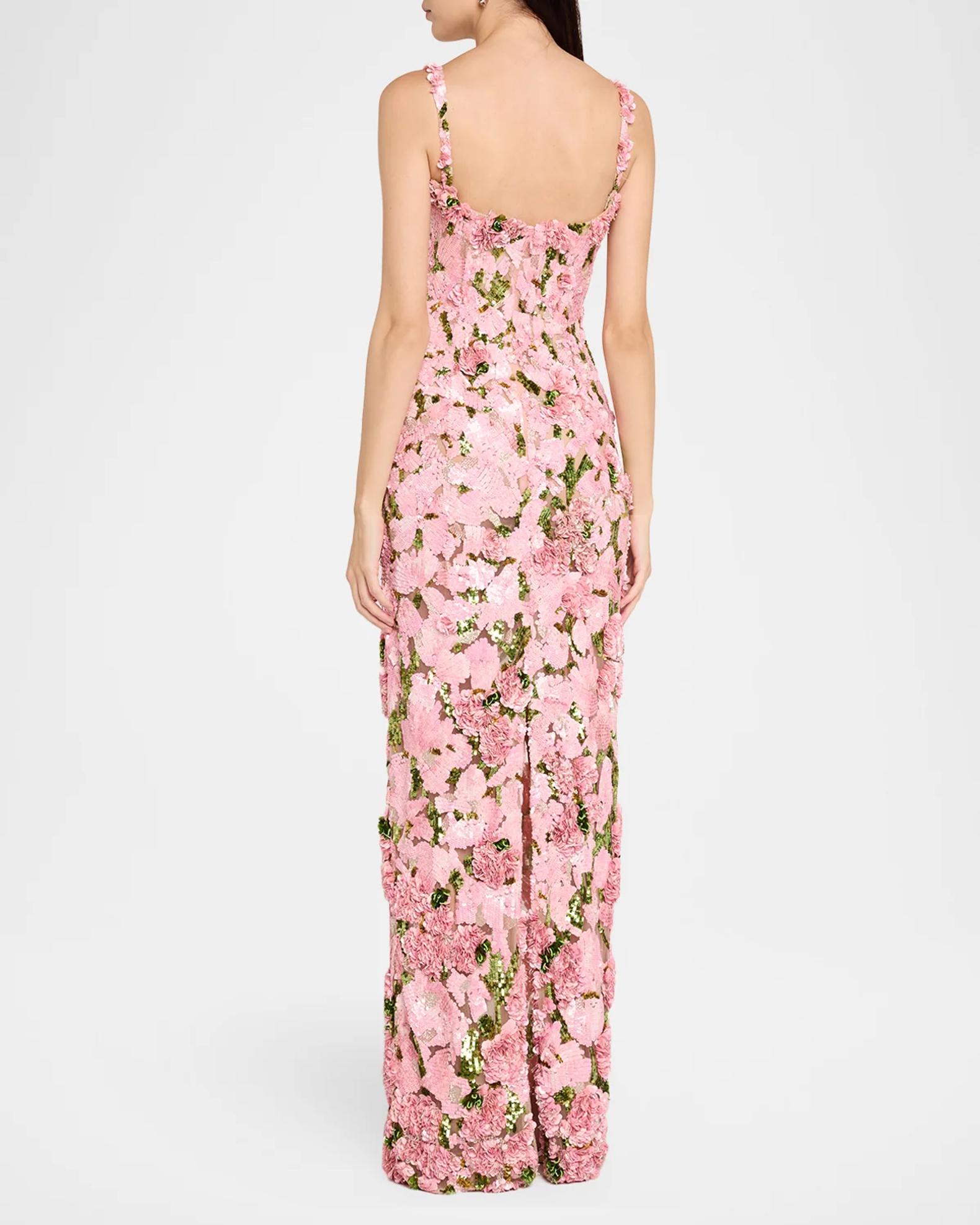 Oscar de la Renta Sleeveless Allover Beaded Iris Column Gown | Neiman ...