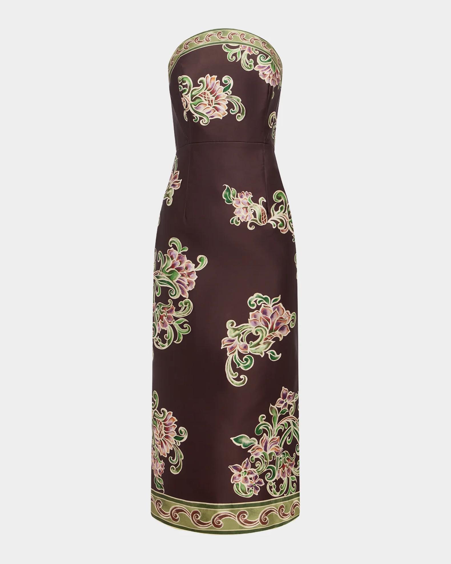 ALÉMAIS Josie Printed Bodice Midi Dress | Neiman Marcus