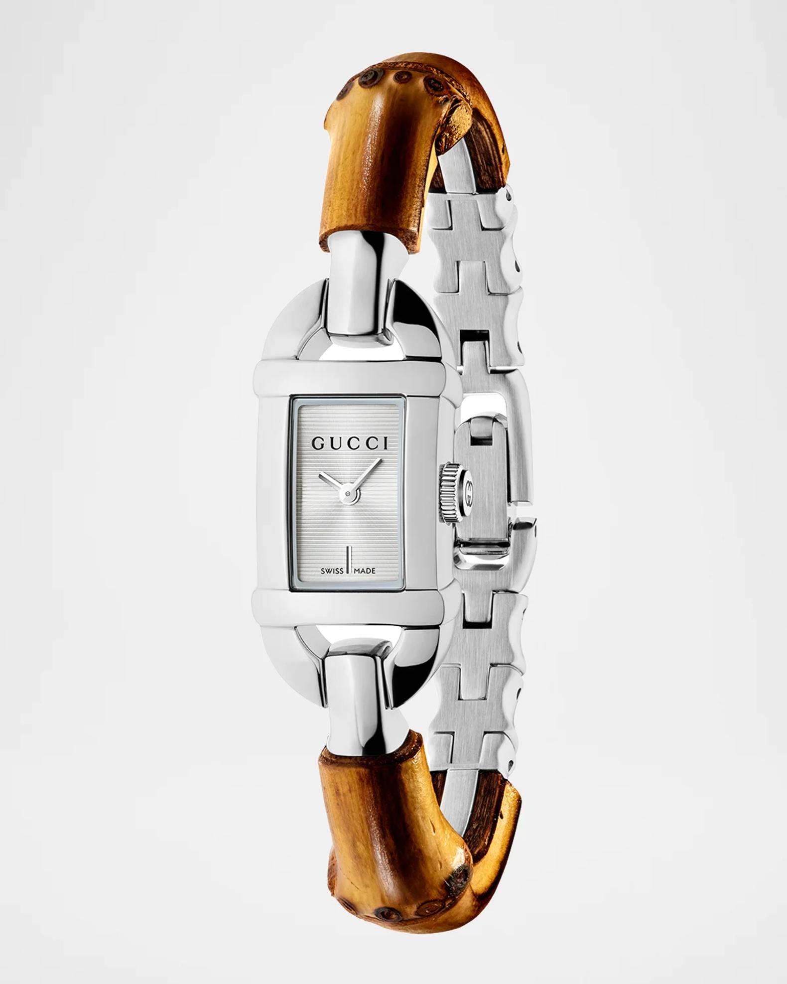 Gucci Gucci Bamboo White Dial Watch, 22x17mm | Neiman Marcus