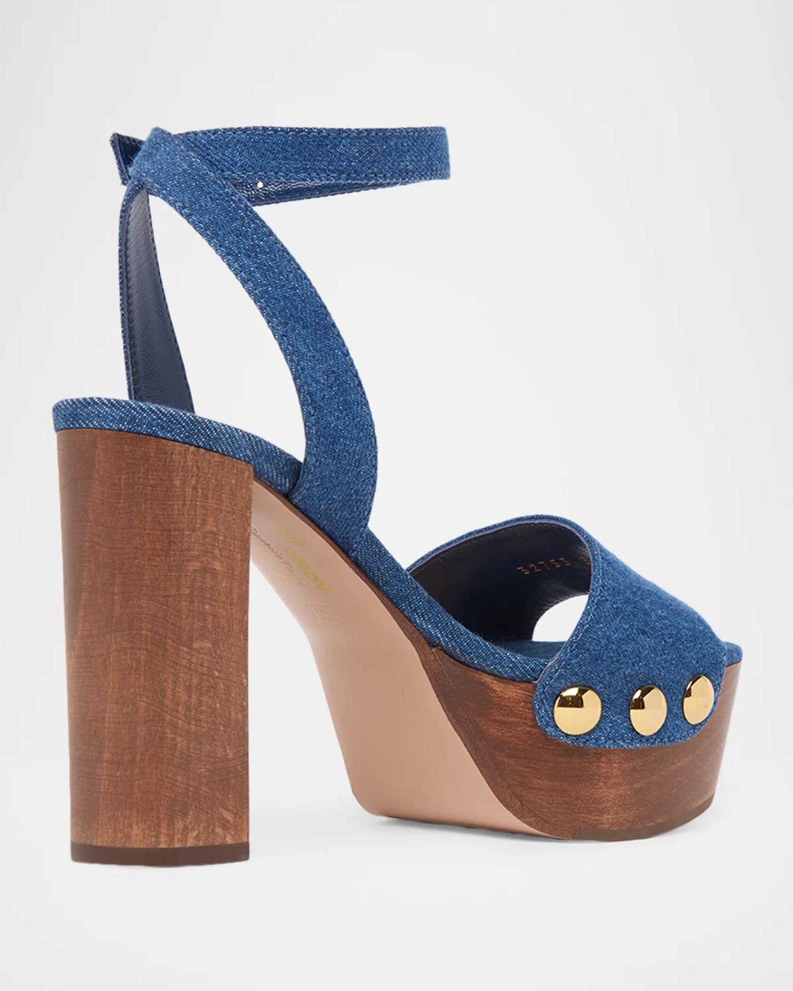 Gianvito Rossi 110mm Ard Denim Platform Sandals | Neiman Marcus