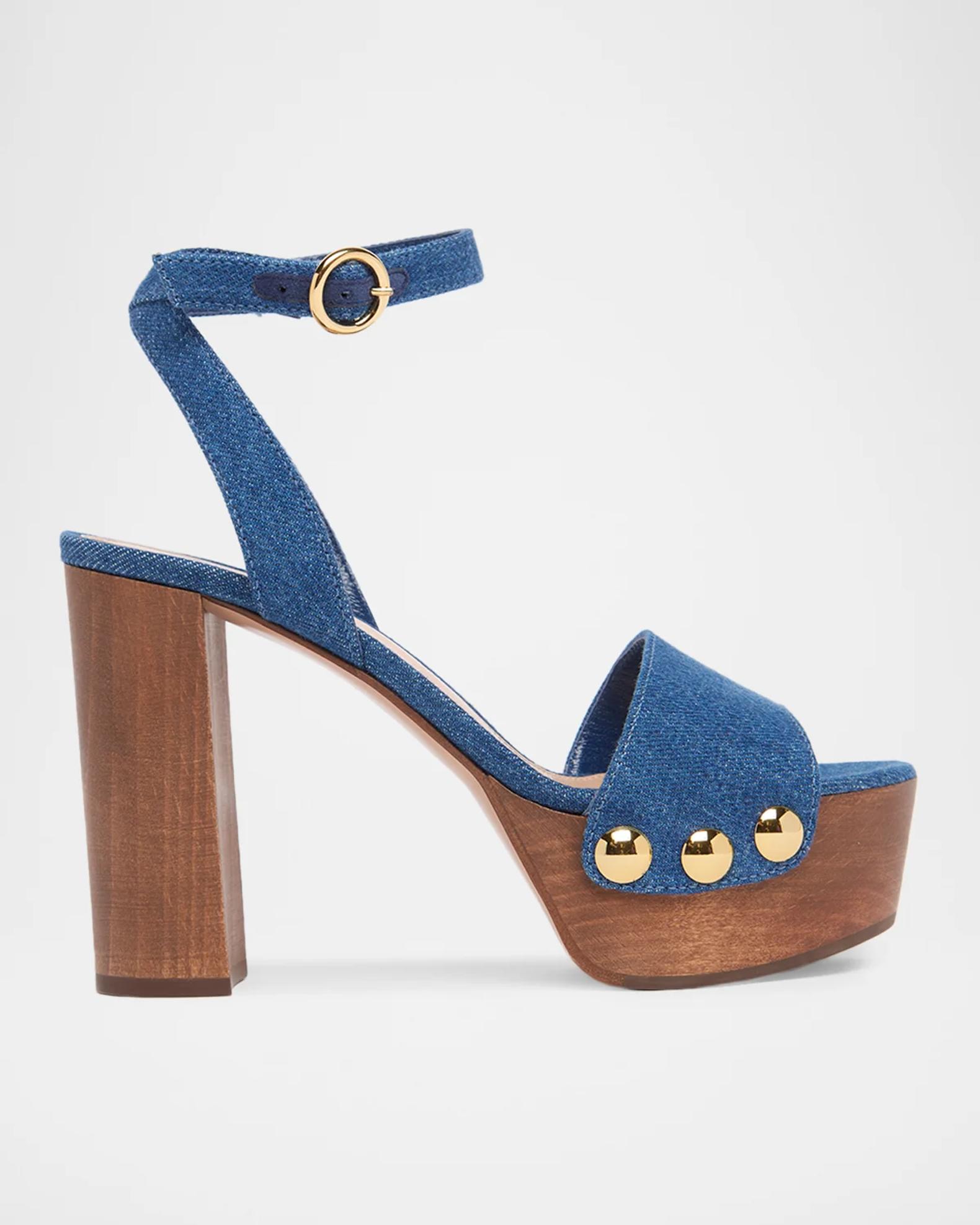 Gianvito Rossi 110mm Ard Denim Platform Sandals | Neiman Marcus