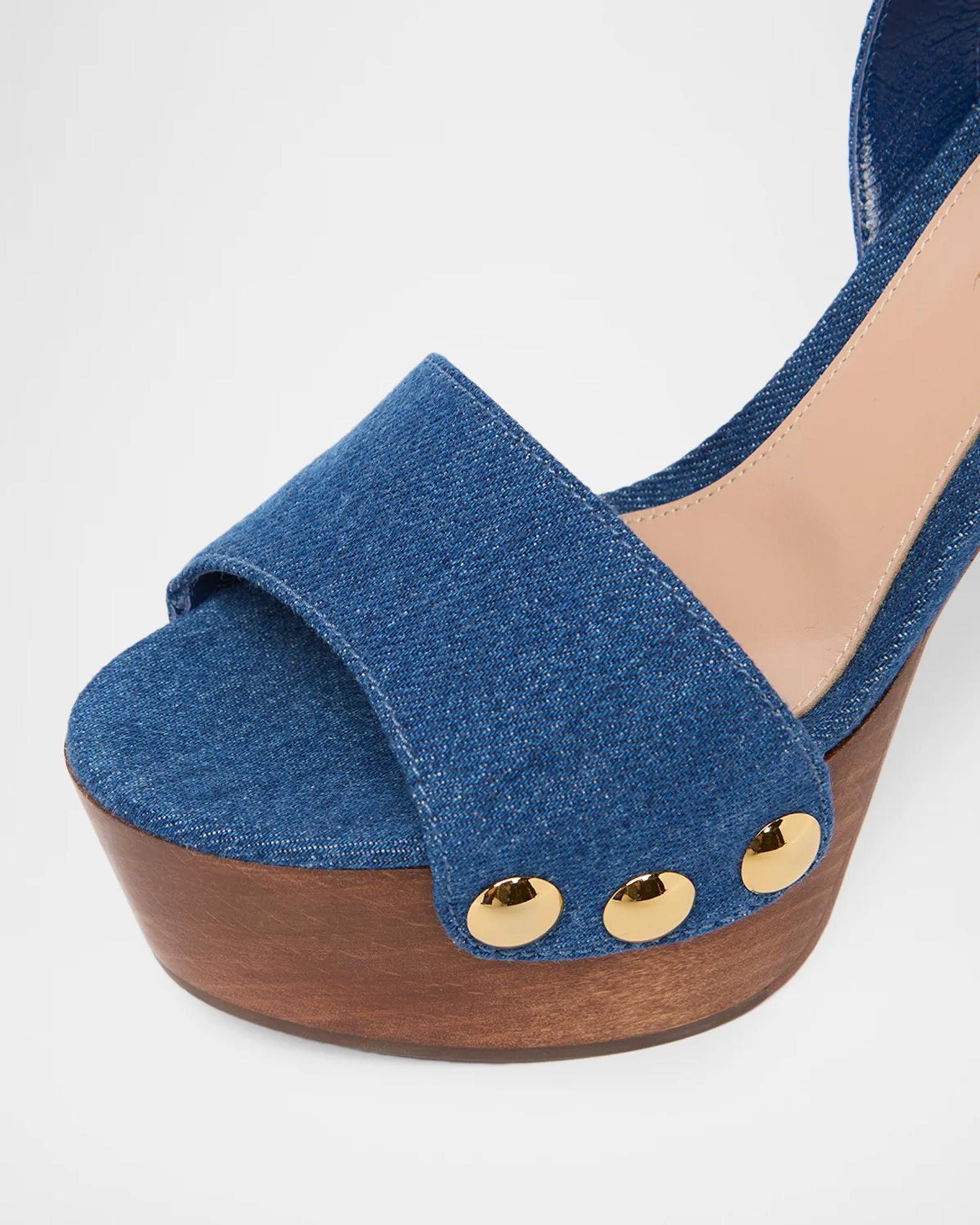Gianvito Rossi 110mm Ard Denim Platform Sandals | Neiman Marcus