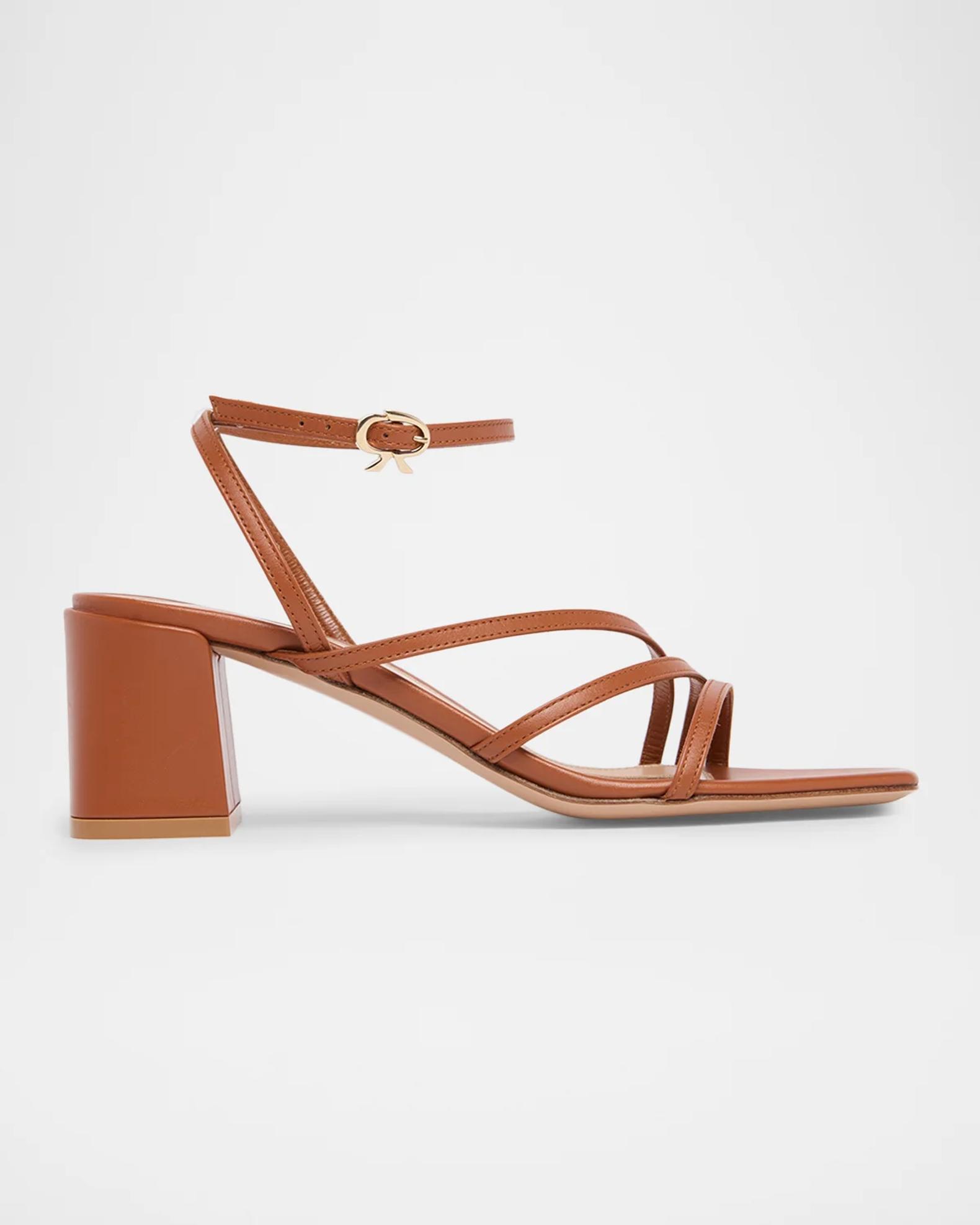 Gianvito Rossi 55mm Strappy Leather Ankle-Strap Sandals | Neiman