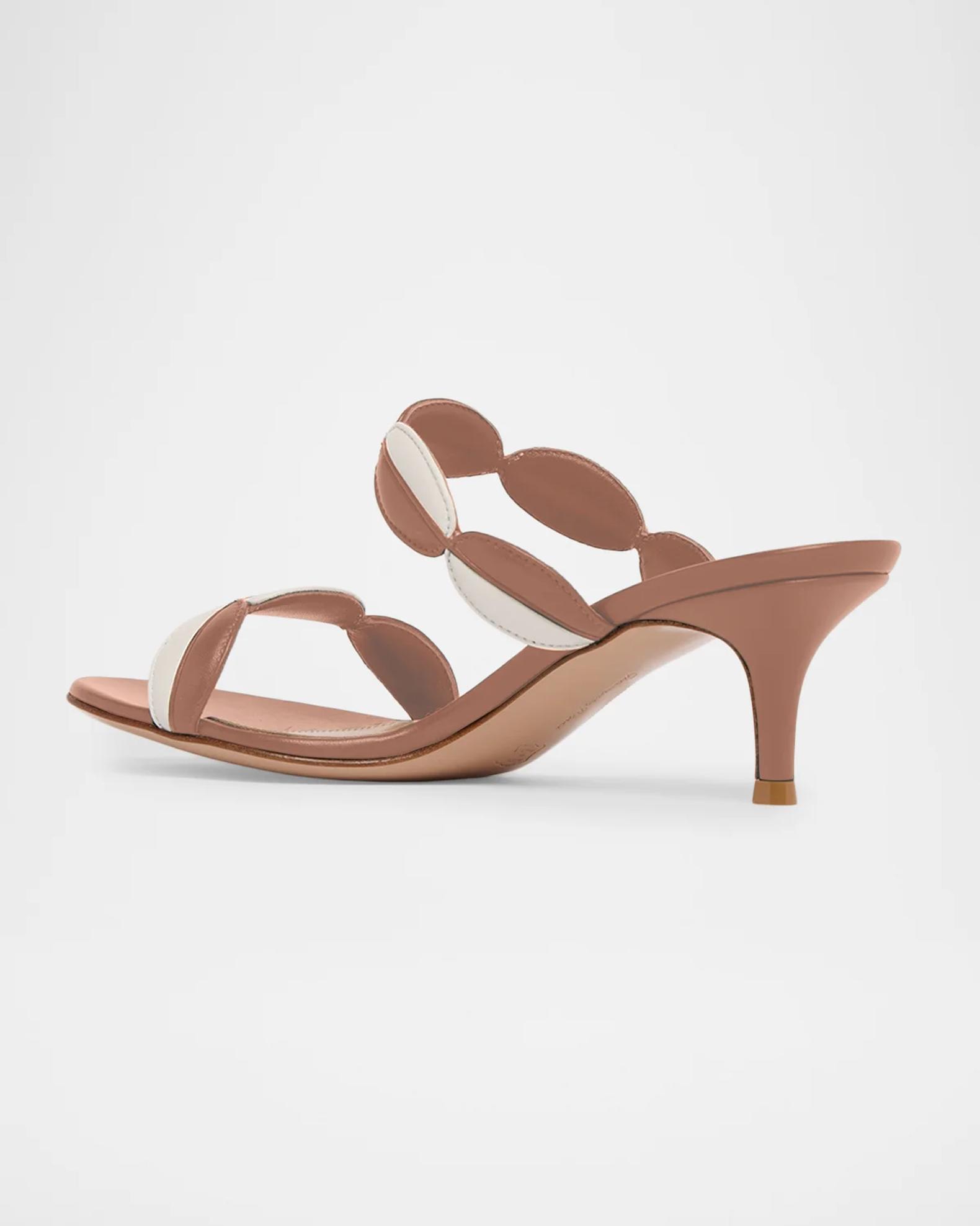 Gianvito Rossi 55mm Bicolor Oval Leather Sandals | Neiman Marcus