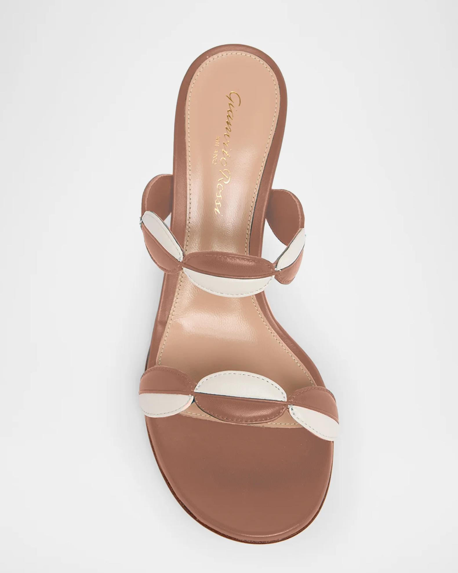 Gianvito Rossi 55mm Bicolor Oval Leather Sandals | Neiman Marcus