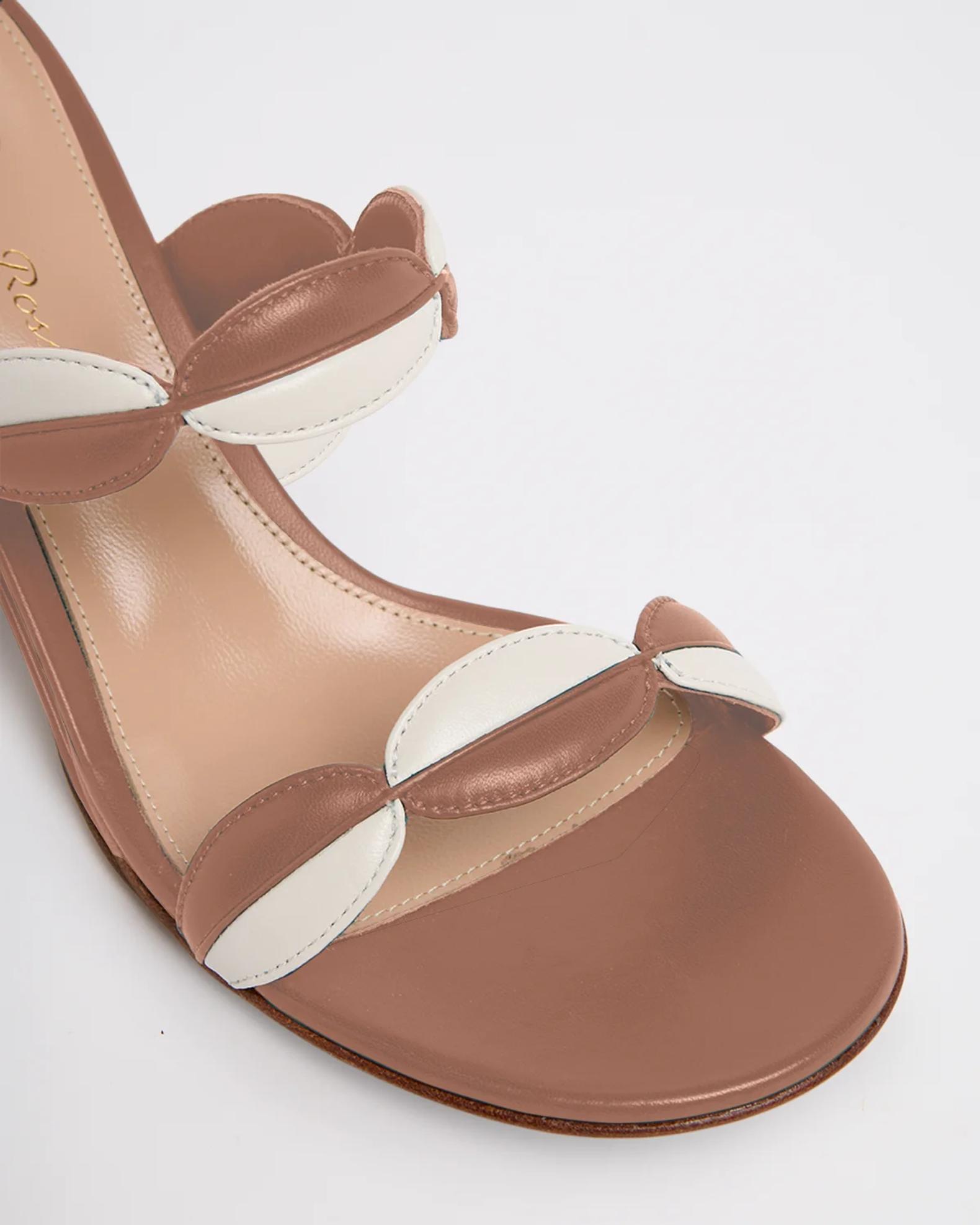 Gianvito Rossi 55mm Bicolor Oval Leather Sandals | Neiman Marcus