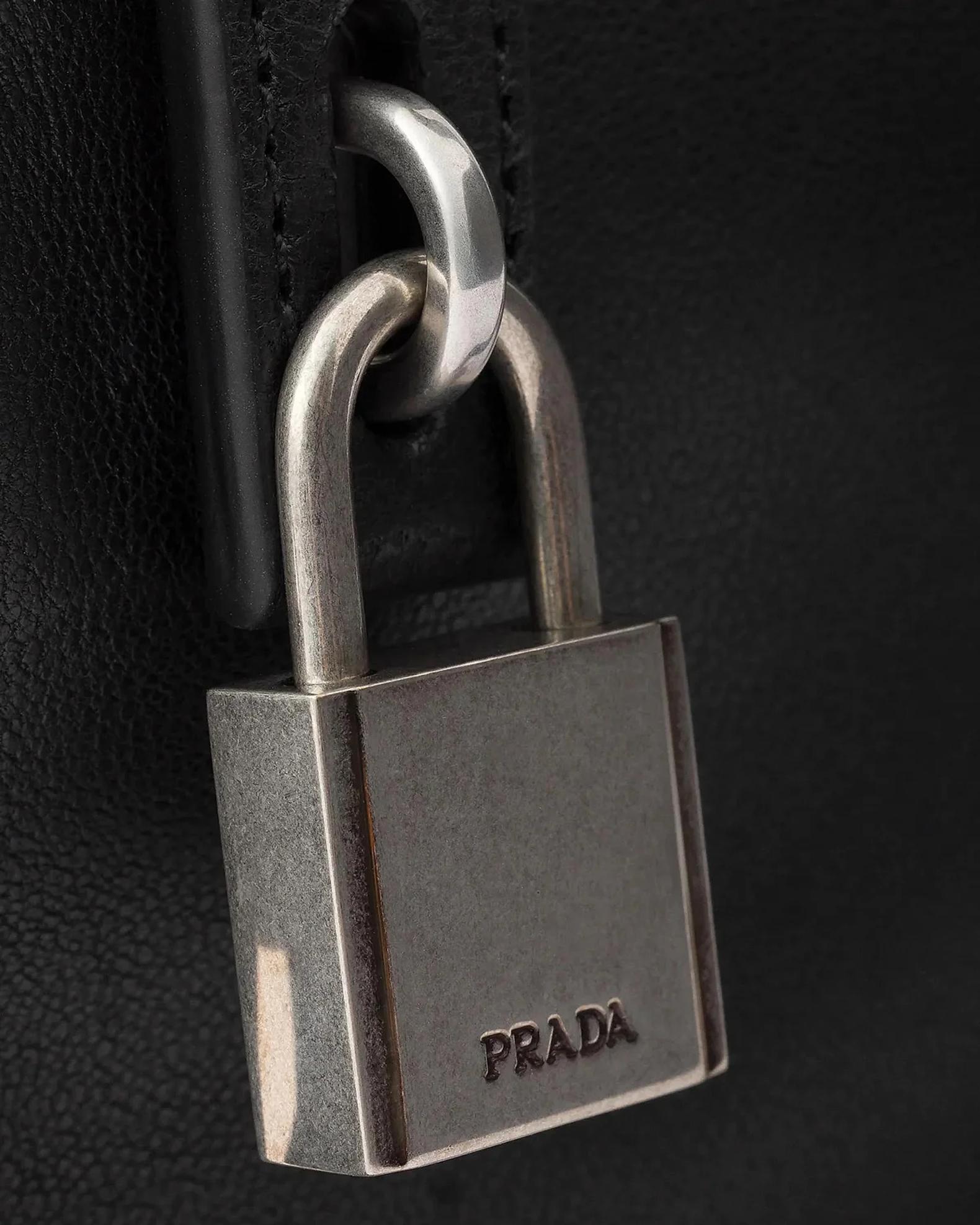 Prada Logo Nappa Leather Pouch | Neiman Marcus