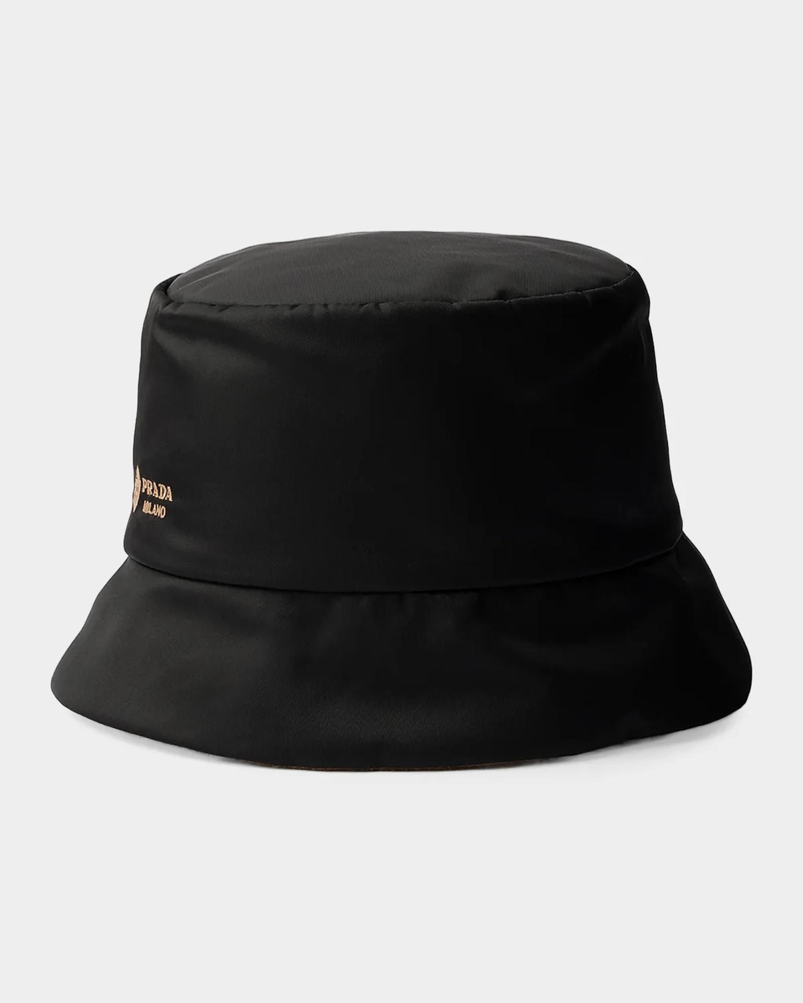 Prada Reversible Nylon and Camel-Hair Bucket Hat | Neiman Marcus
