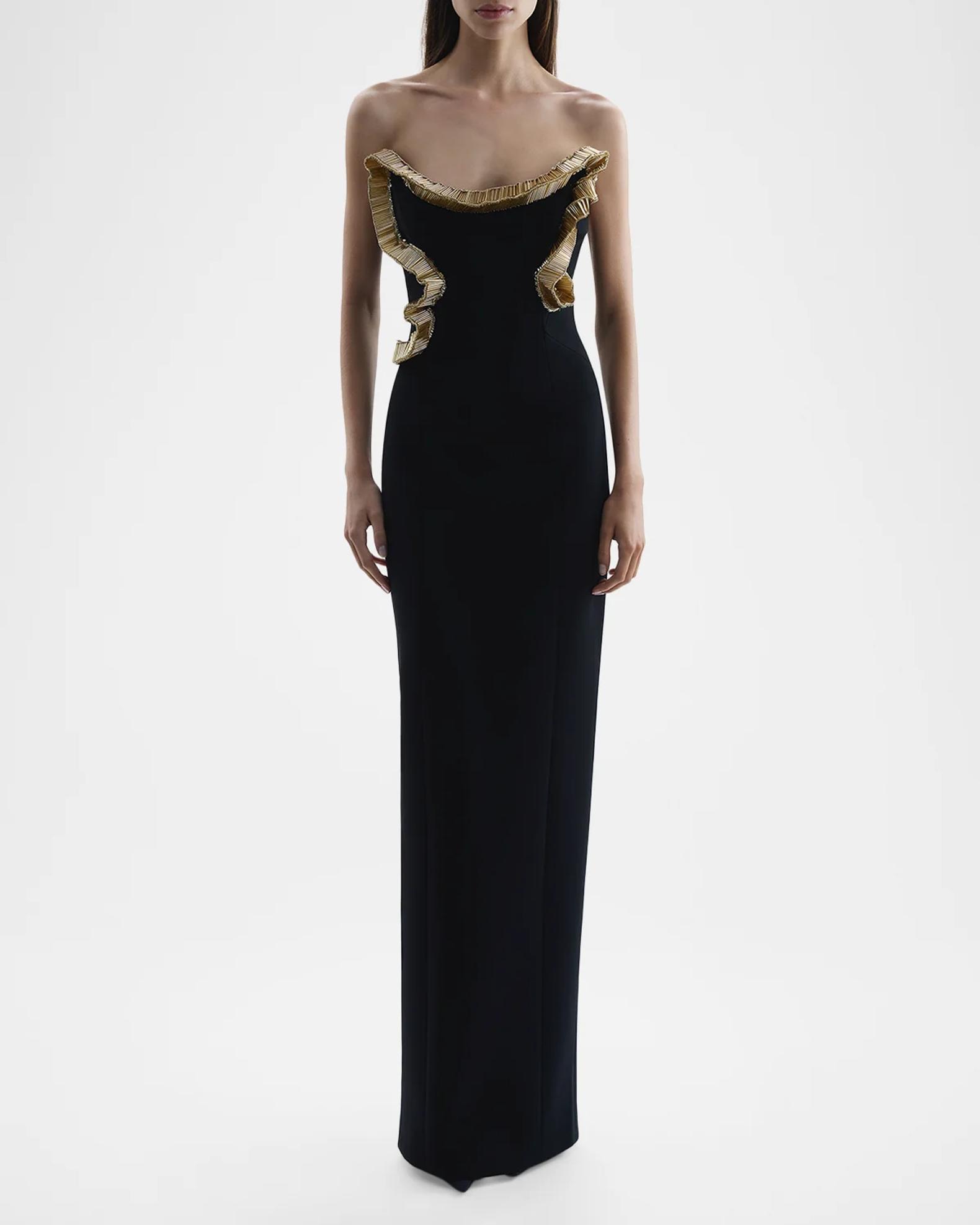 Rachel Gilbert Malik Ribbon Column Gown | Neiman Marcus