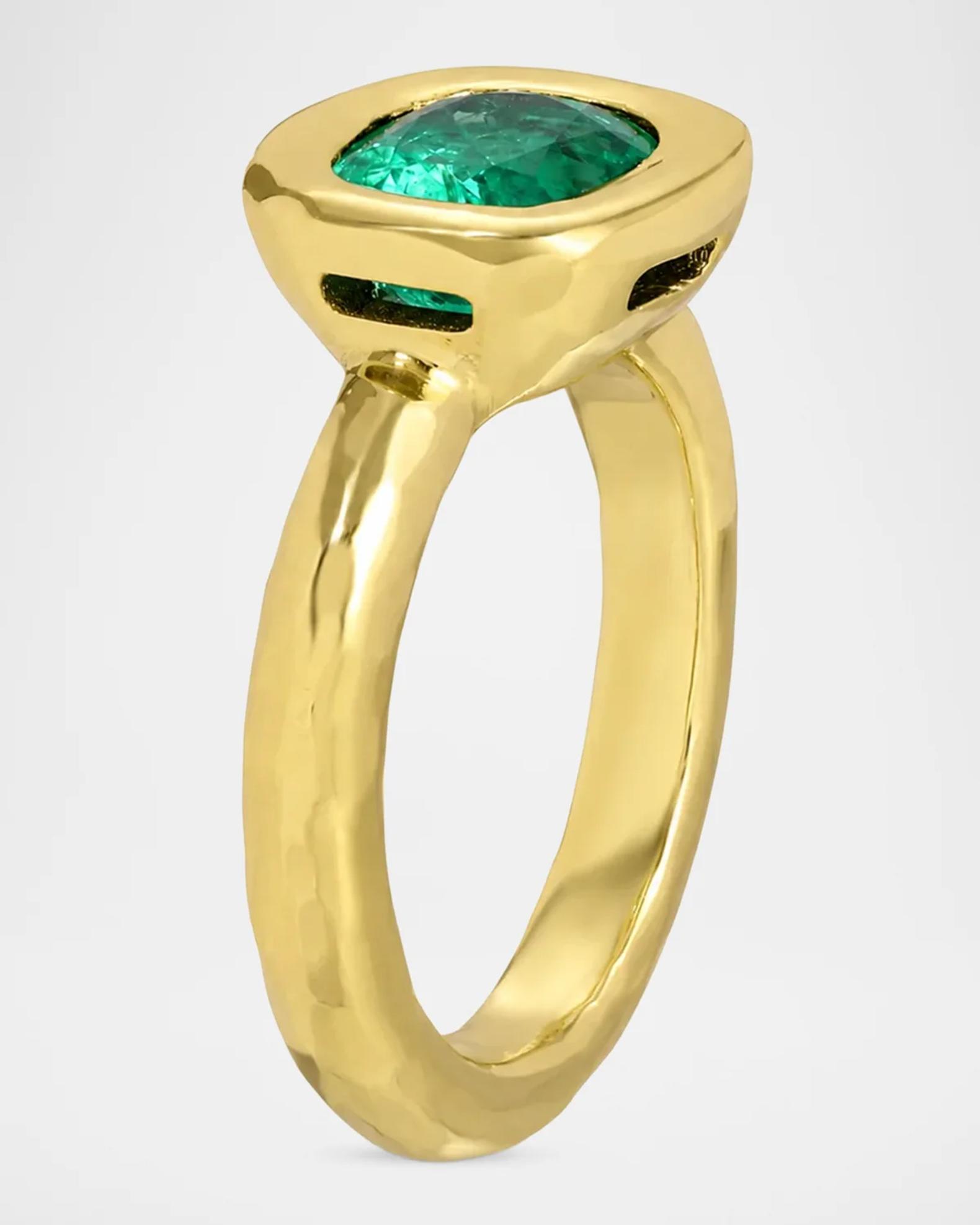 Octavia Elizabeth 18K The Beatrice Cushion-Cut Emerald Ring | Neiman Marcus