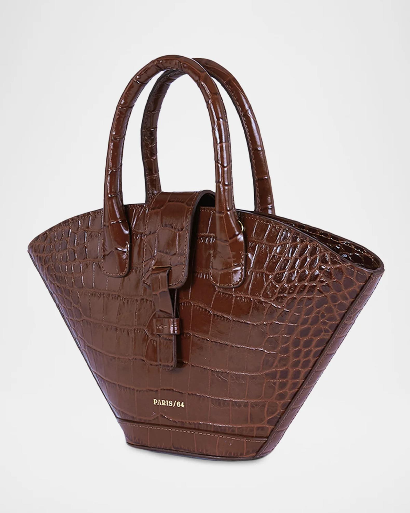 Paris 64 Mini Lumire Embossed Leather Top-Handle Bag | Neiman Marcus