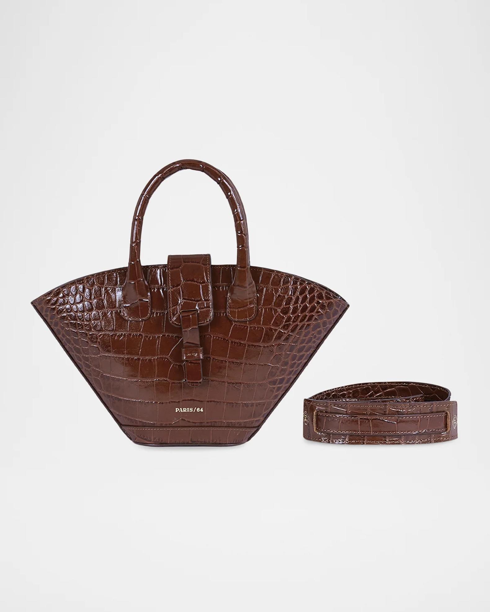 Polished Small Head Lumina　フランス　アンティーク Paris 64 Mini Lumire Embossed Leather Top-Handle Bag | Neiman Marcus