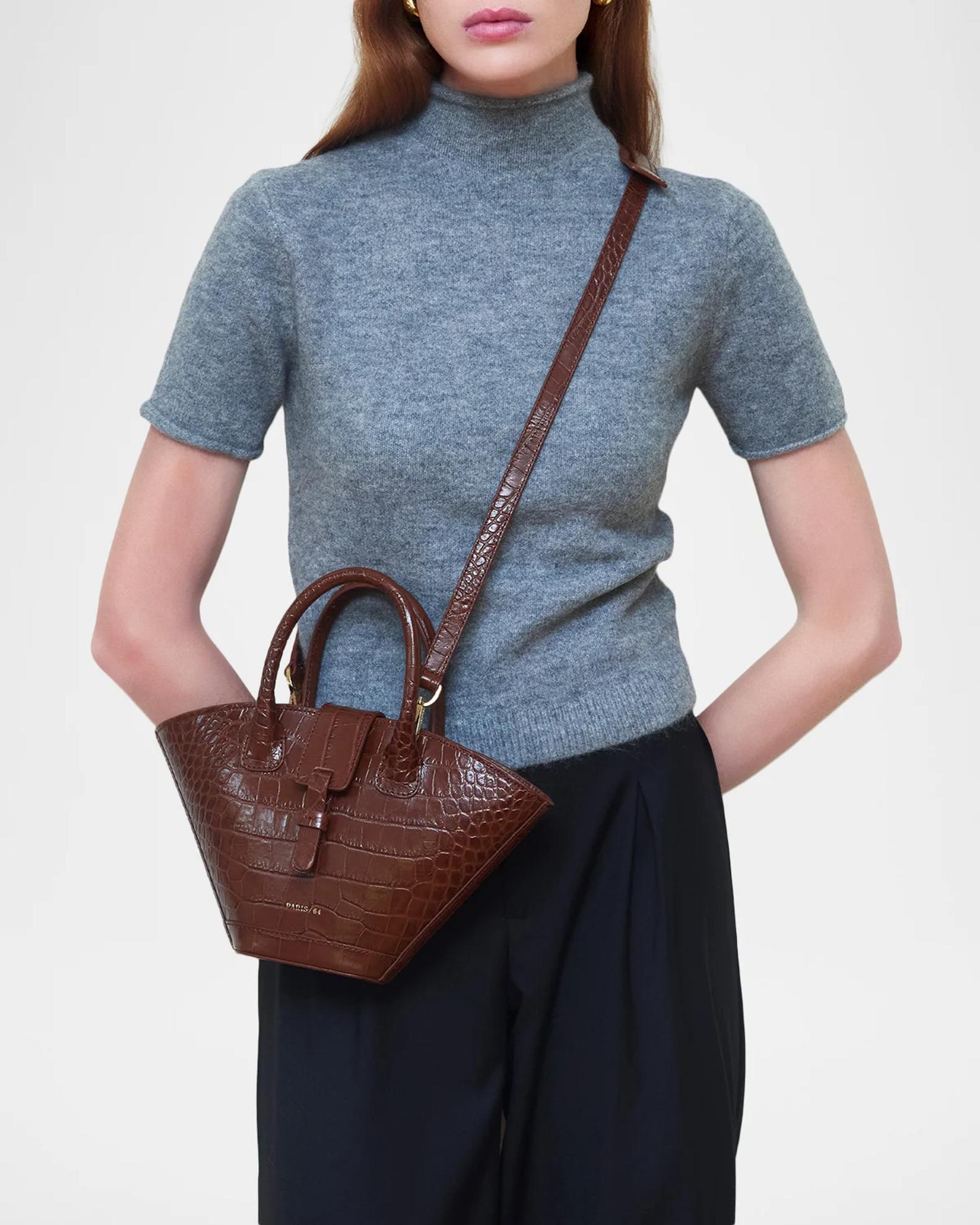 Paris 64 Mini Lumire Embossed Leather Top-Handle Bag | Neiman Marcus