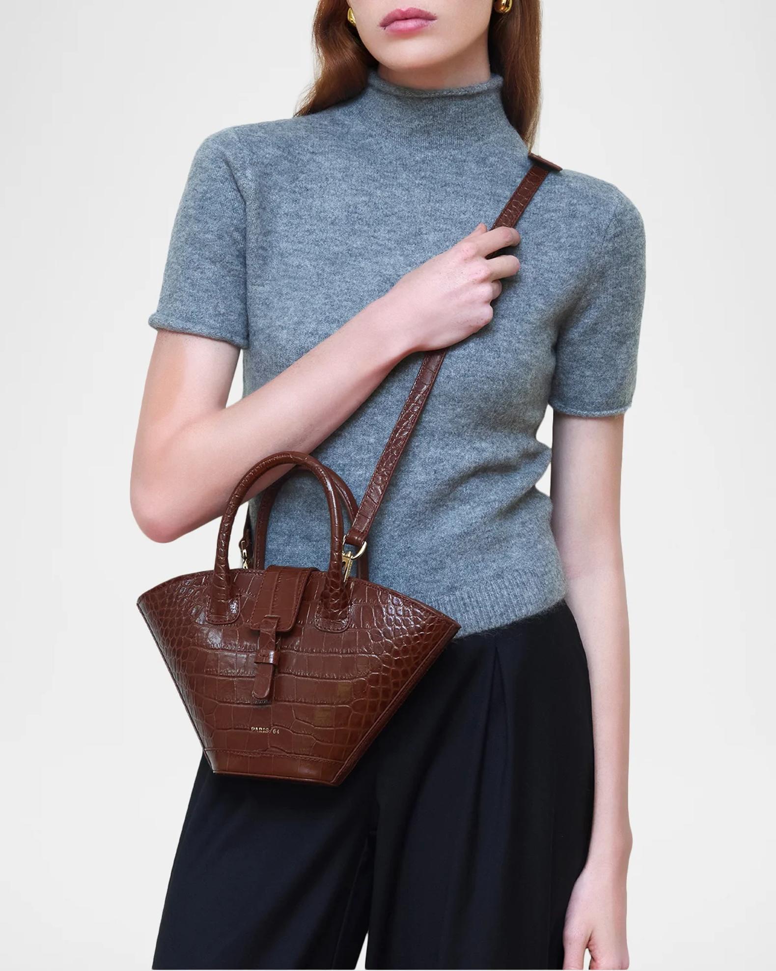 Paris 64 Mini Lumire Embossed Leather Top-Handle Bag | Neiman Marcus