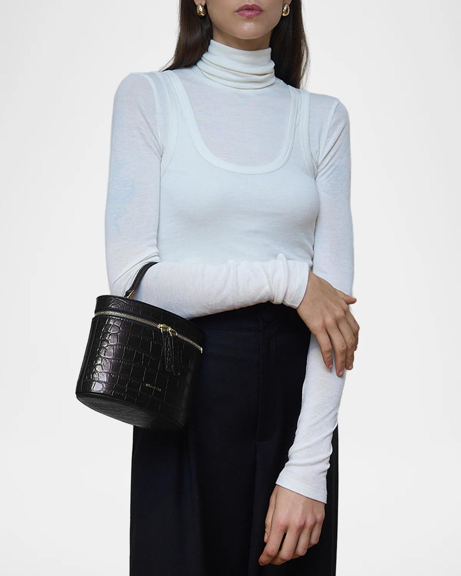 Paris 64 Prismatic Embossed Leather Top-Handle Bag | Neiman Marcus