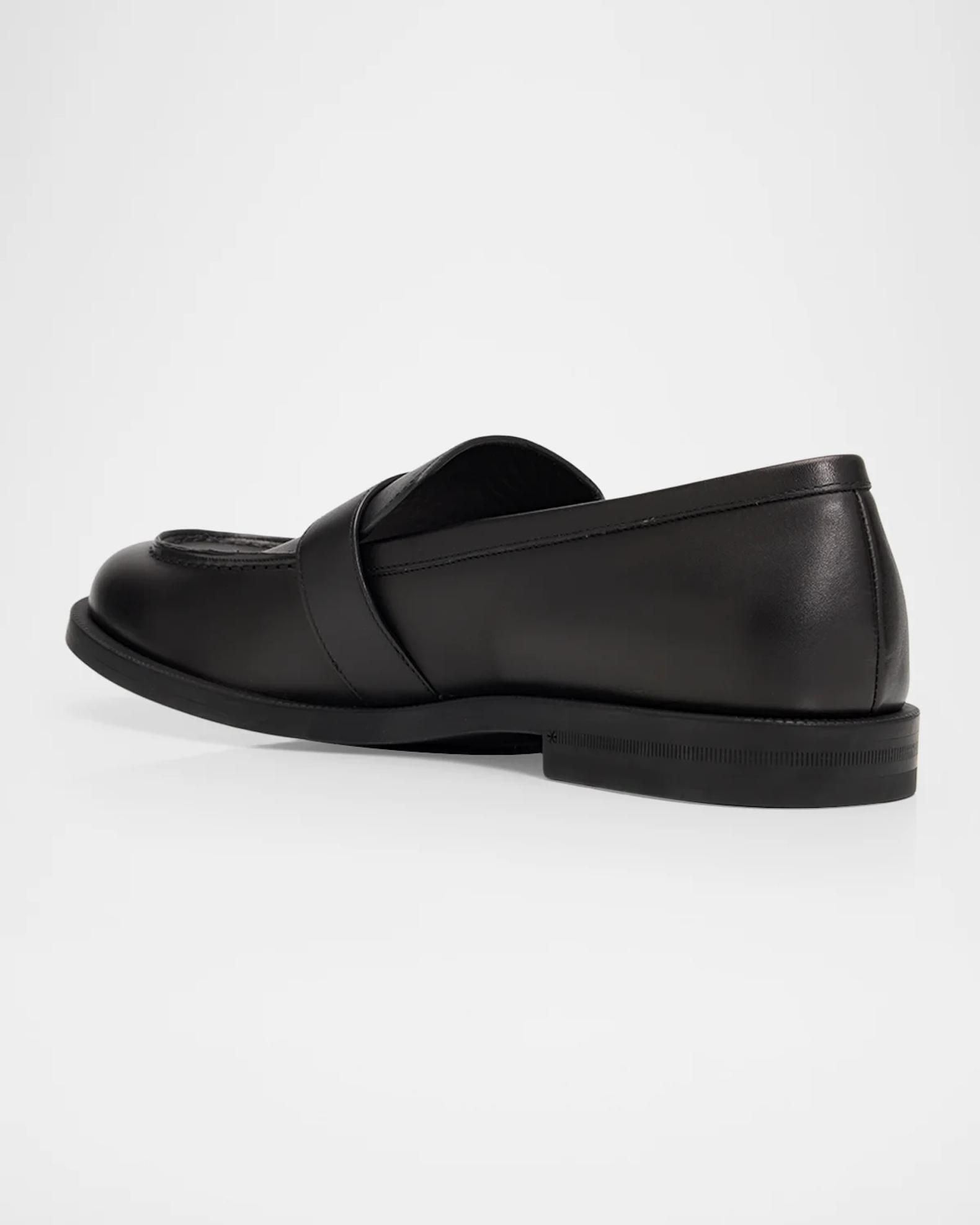 Gucci Men's Double-G Brushed Leather Moc-Toe Loafers | Neiman Marcus