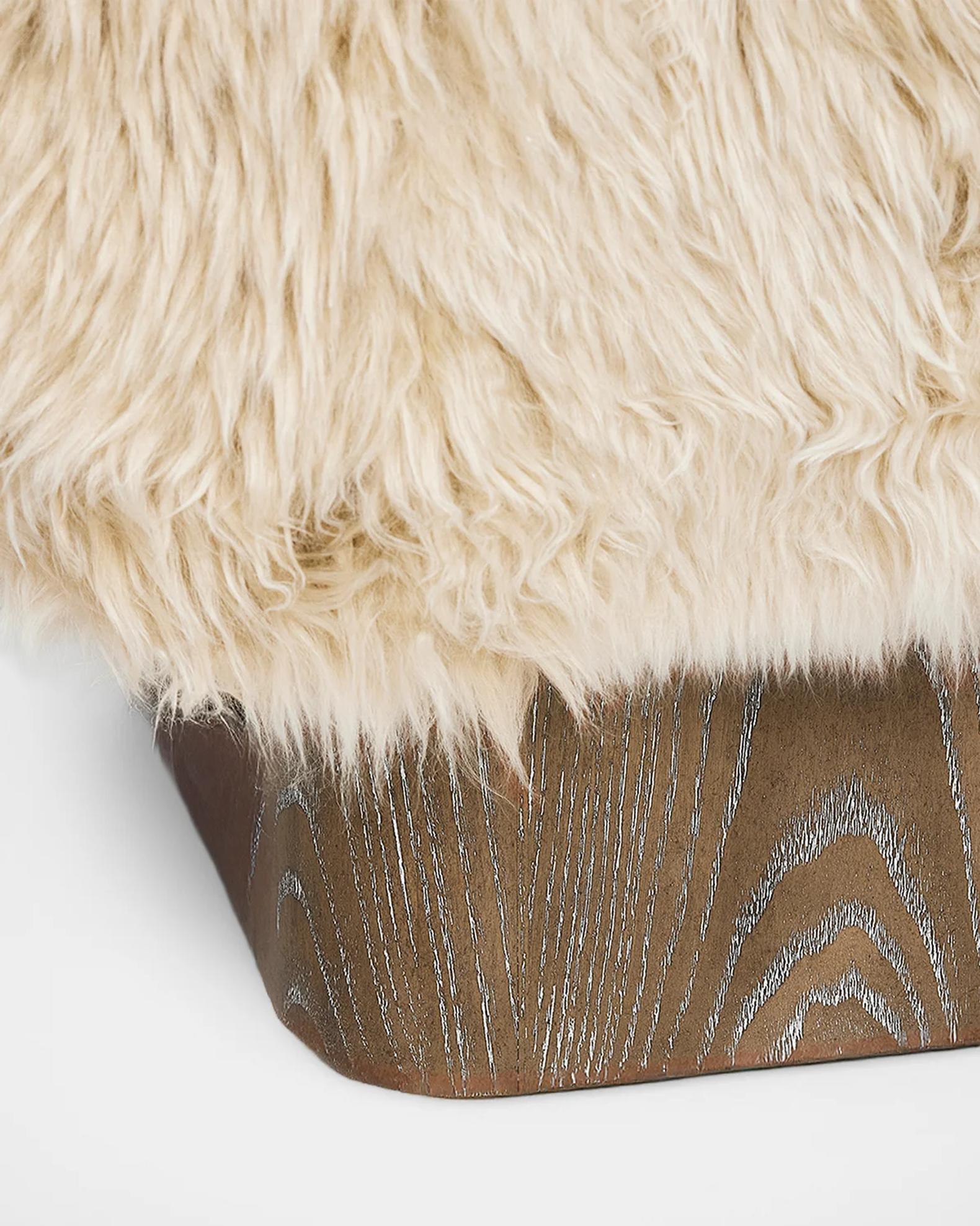 Interlude Home Noah Shearling Stool | Neiman Marcus