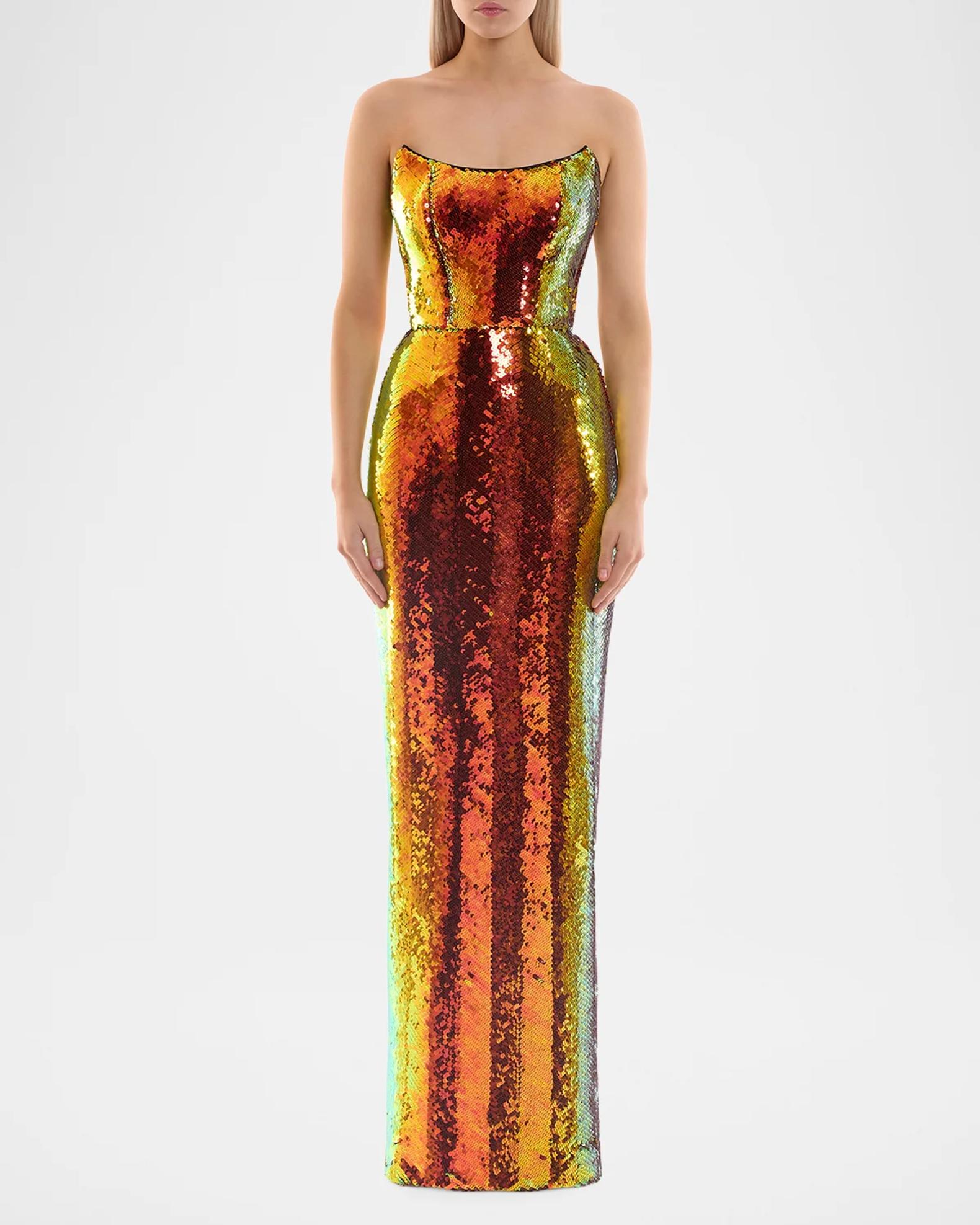 ZHIVAGO Mirage Strapless Sequin Column Gown | Neiman Marcus