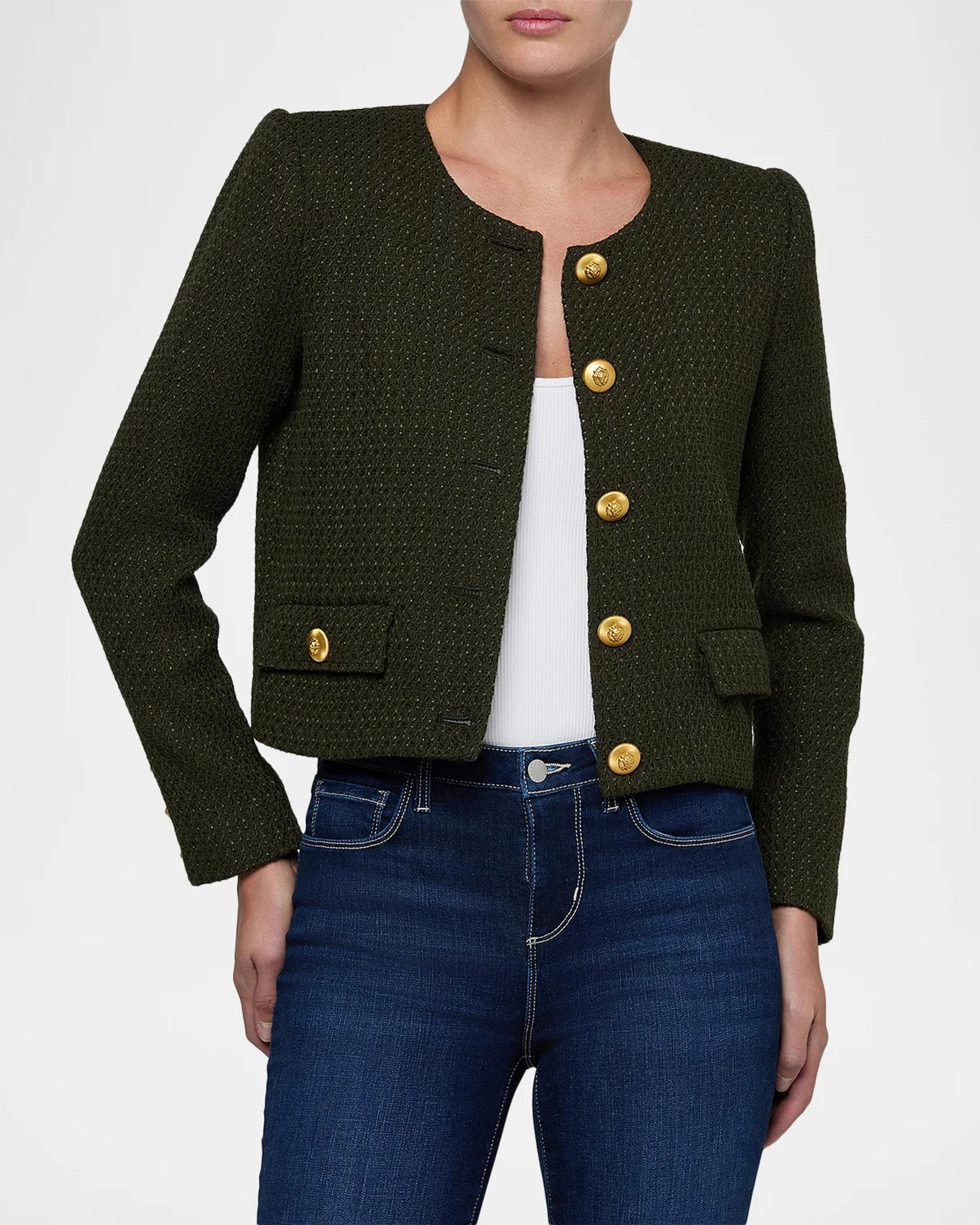 L'AGENCE Zell Collarless Jacket | Neiman Marcus