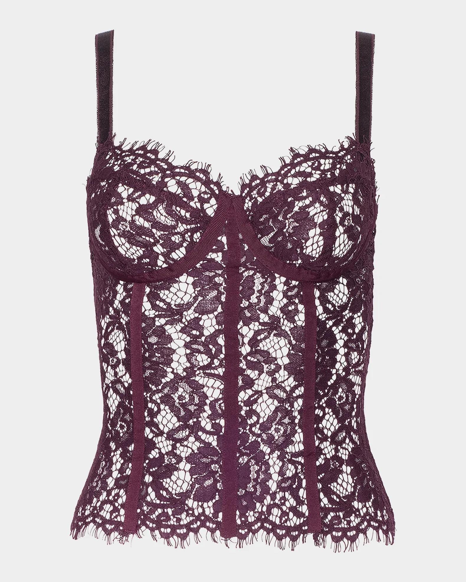L'AGENCE Jenny Lace Bustier Top | Neiman Marcus