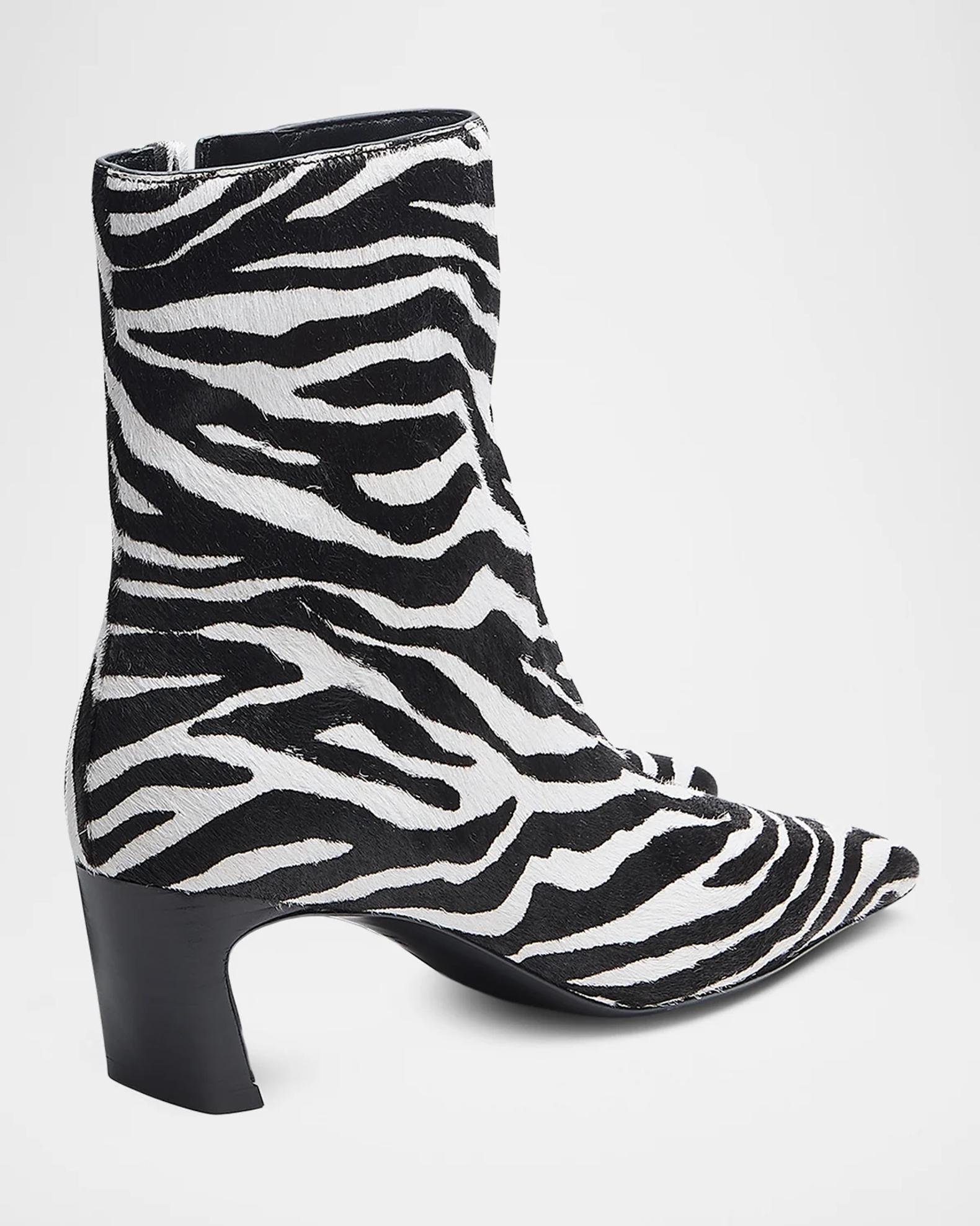 rag & bone 55mm Kai Zebra Calf Hair Ankle Boots | Neiman Marcus