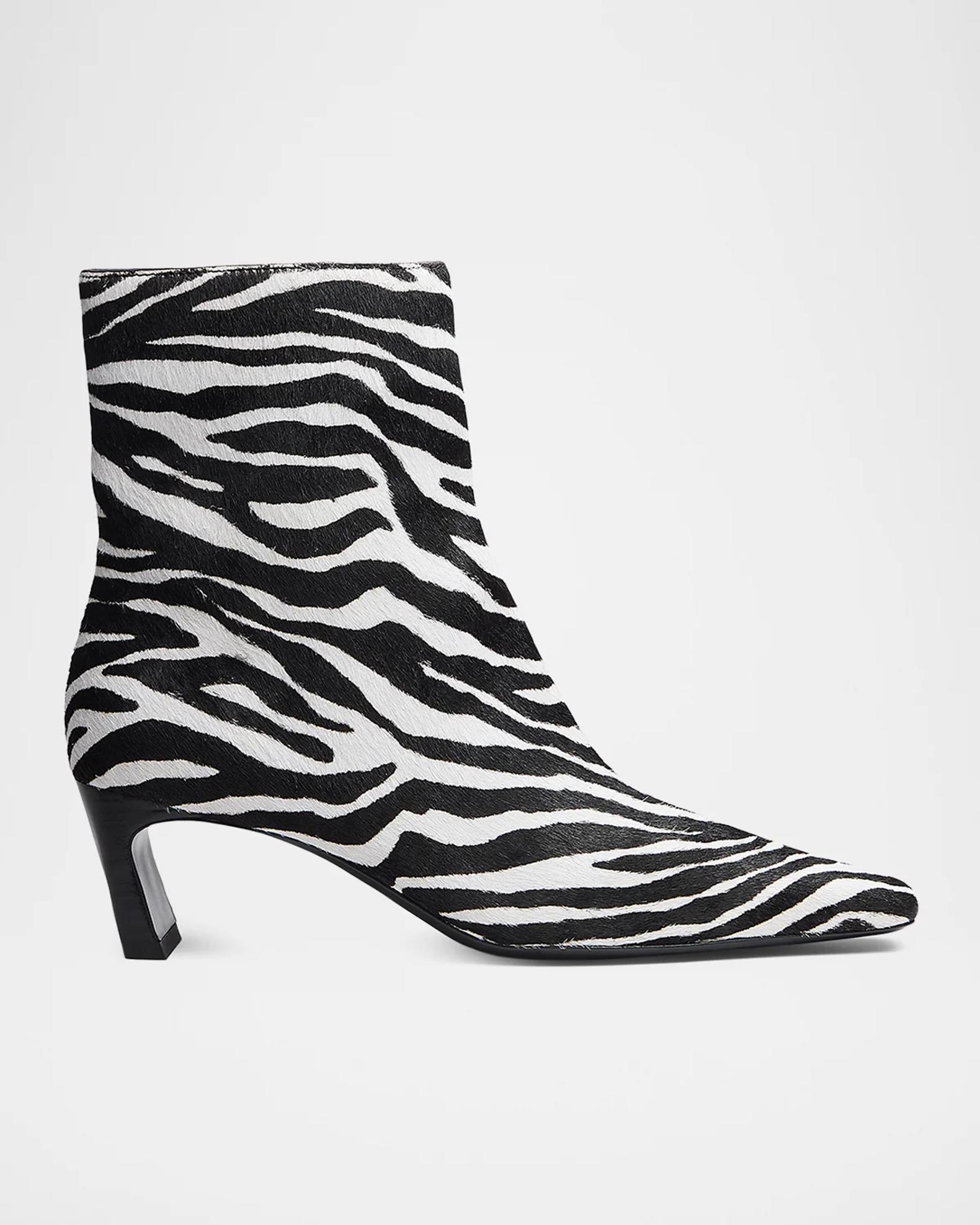 rag & bone 55mm Kai Zebra Calf Hair Ankle Boots | Neiman Marcus