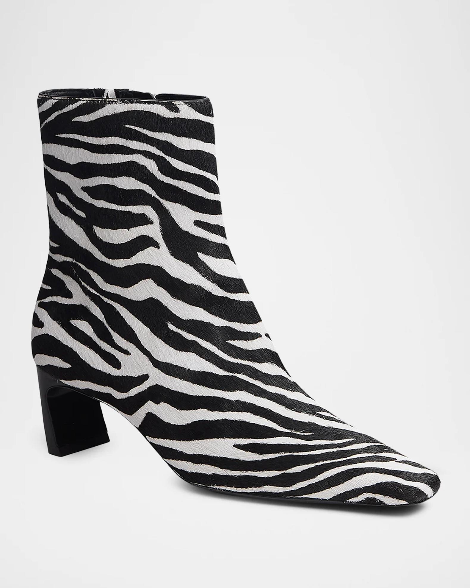 rag & bone 55mm Kai Zebra Calf Hair Ankle Boots | Neiman Marcus