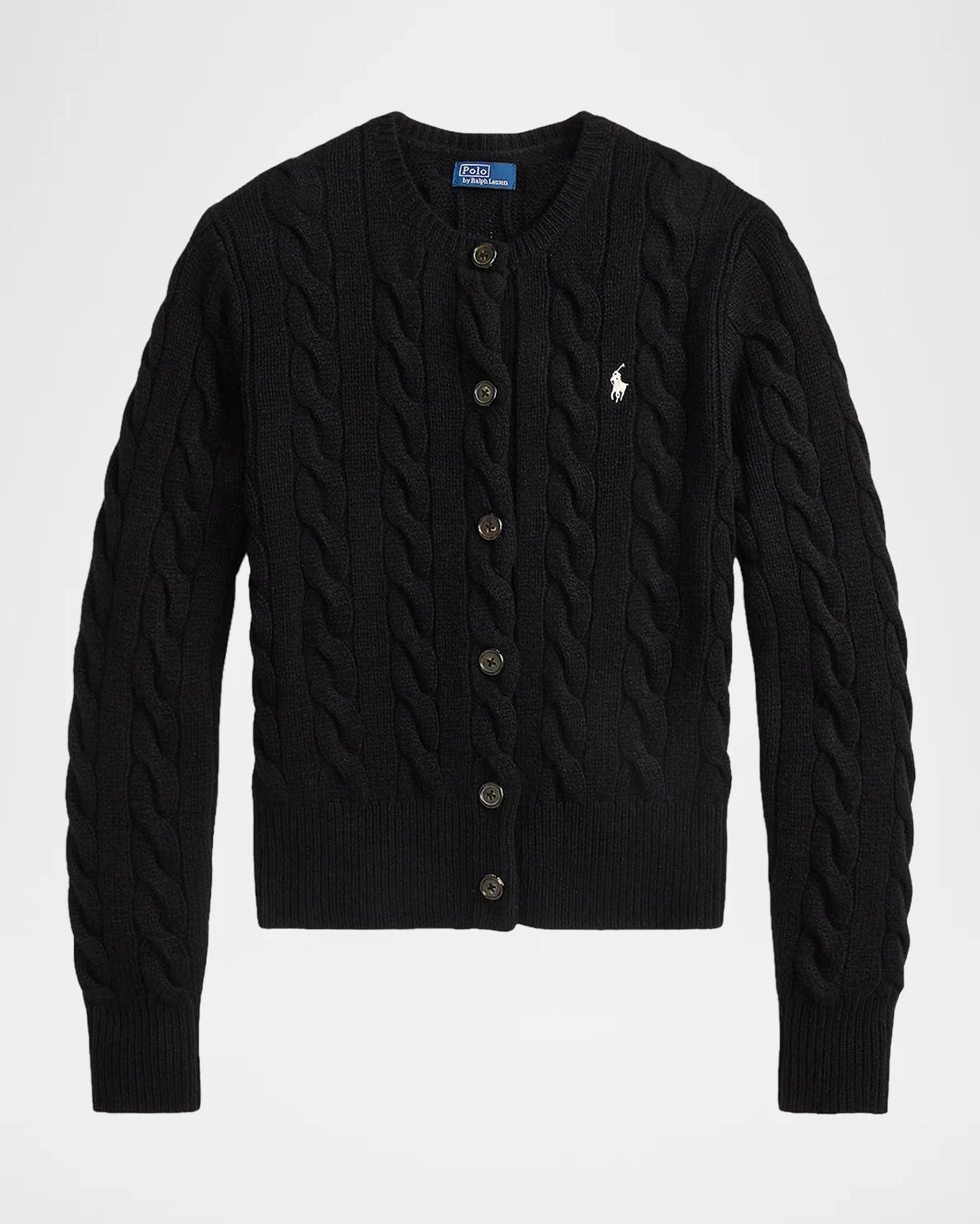 Ralph Lauren Cable-Knit Wool-Cashmere Cardigan | Neiman Marcus