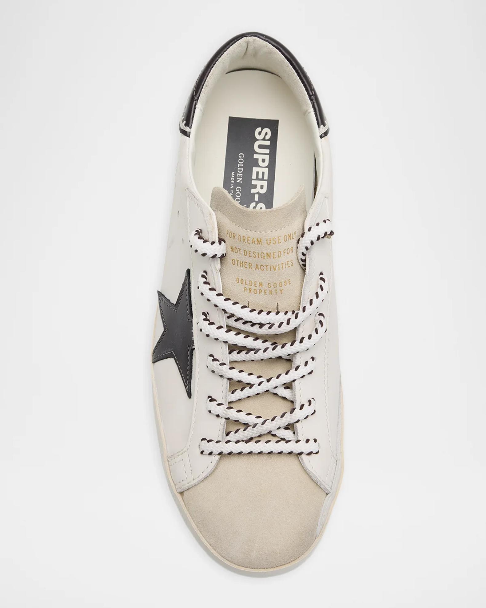 Golden Goose Super-Star Embroidered Mixed Leather Low-Top Sneakers
