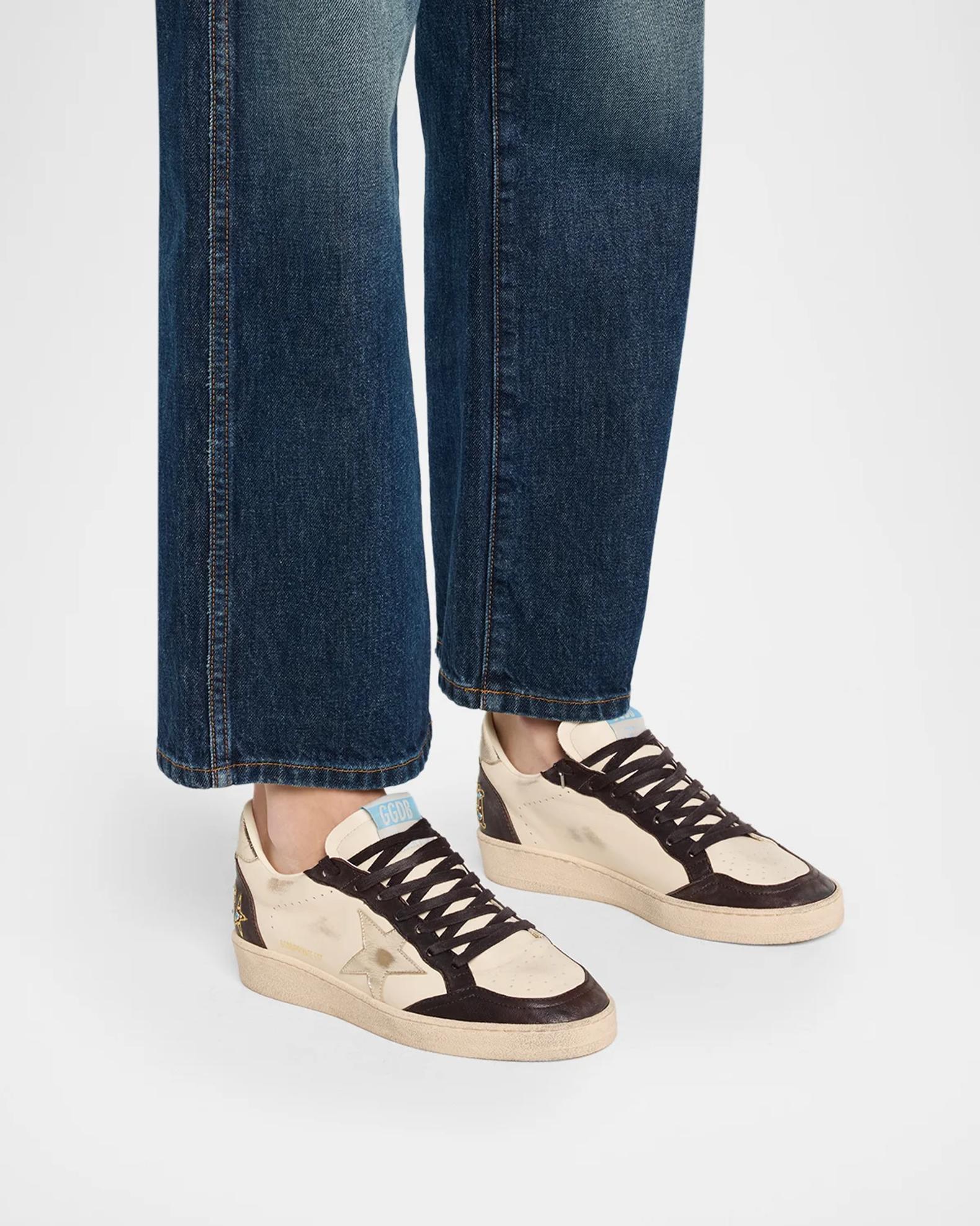 Golden Goose Ball Star Studded Leather Low-Top Sneakers | Neiman