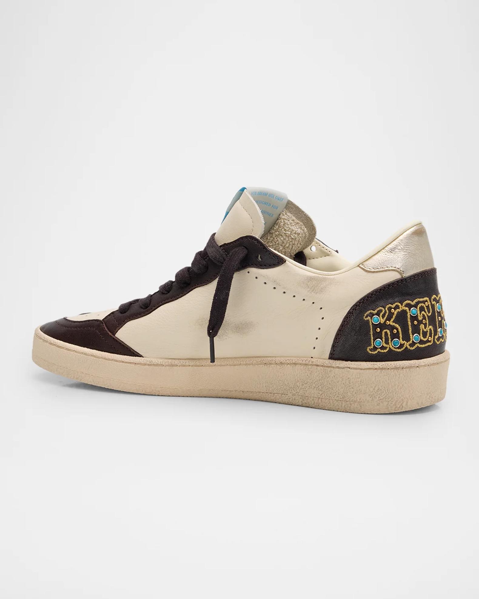 Golden Goose Ball Star Studded Leather Low-Top Sneakers | Neiman