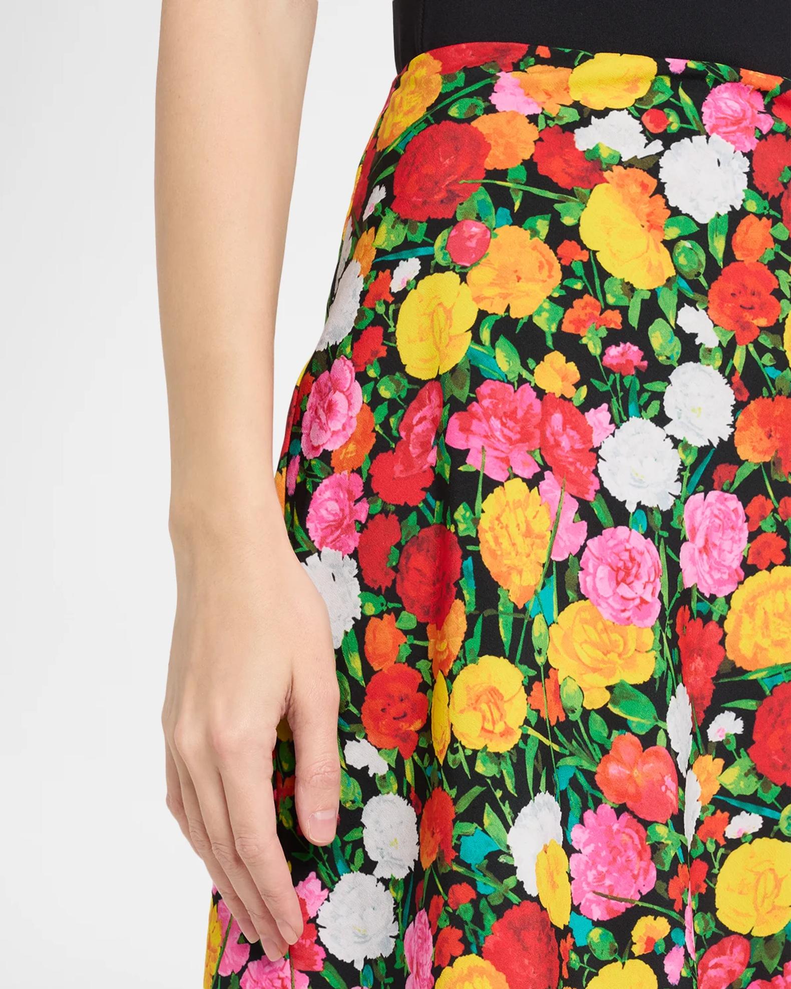Brandon Maxwell The Georgia Floral-Print Asymmetric Ruffled Midi