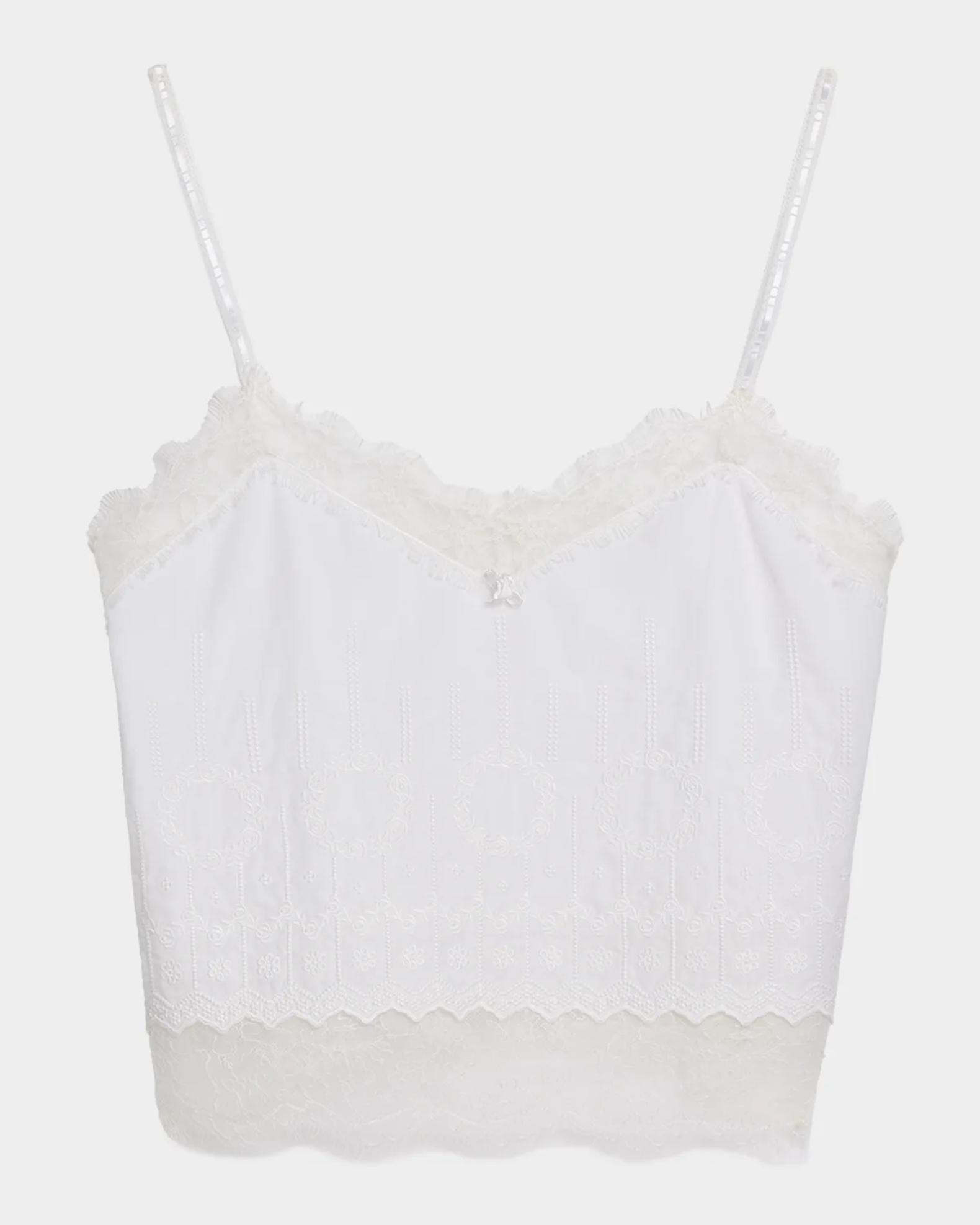 Brandon Maxwell The Smith Embroidered Cotton Cami Top | Neiman Marcus