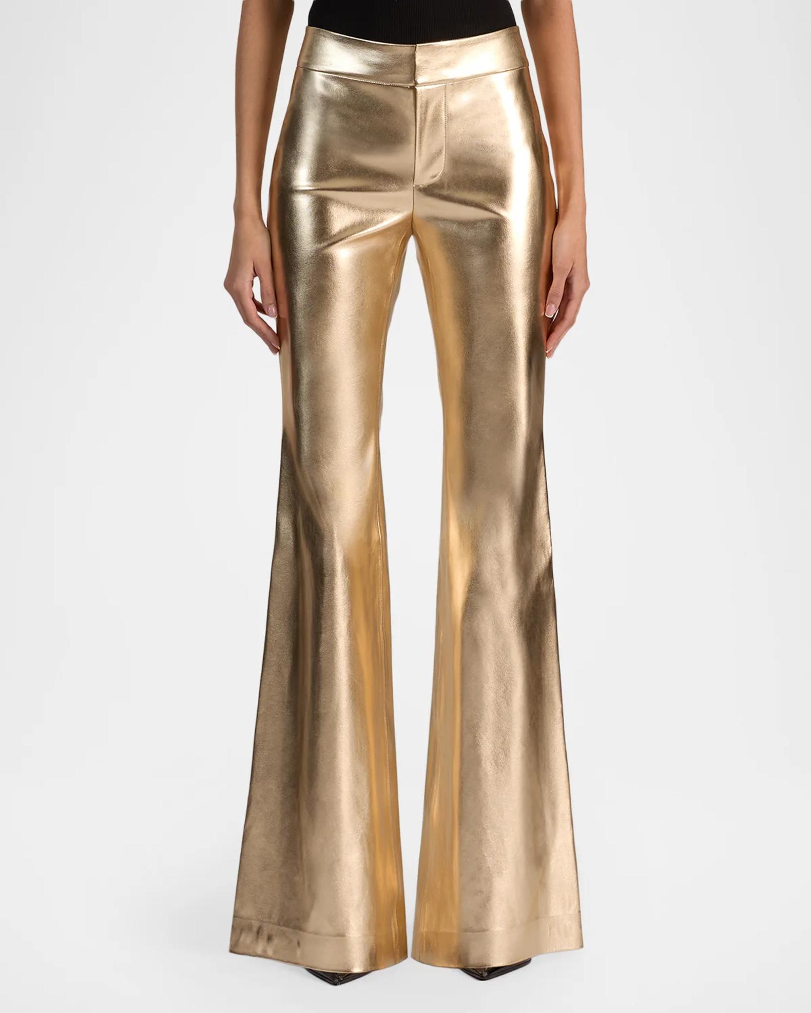 ALICE + OLIVIA Andrew Faux-Leather Boot-Cut Pants | Neiman Marcus