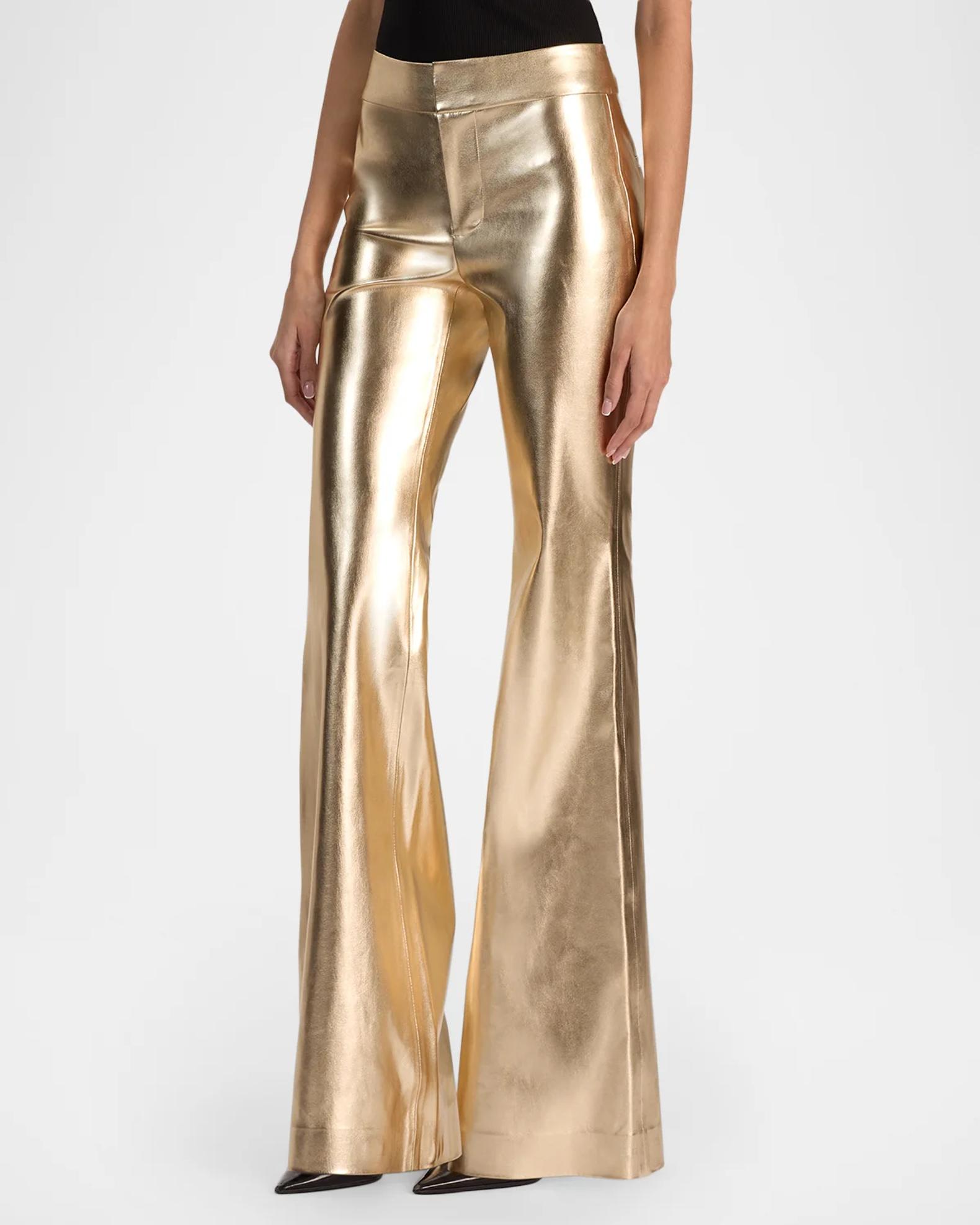 ALICE + OLIVIA Andrew Faux-Leather Boot-Cut Pants | Neiman Marcus